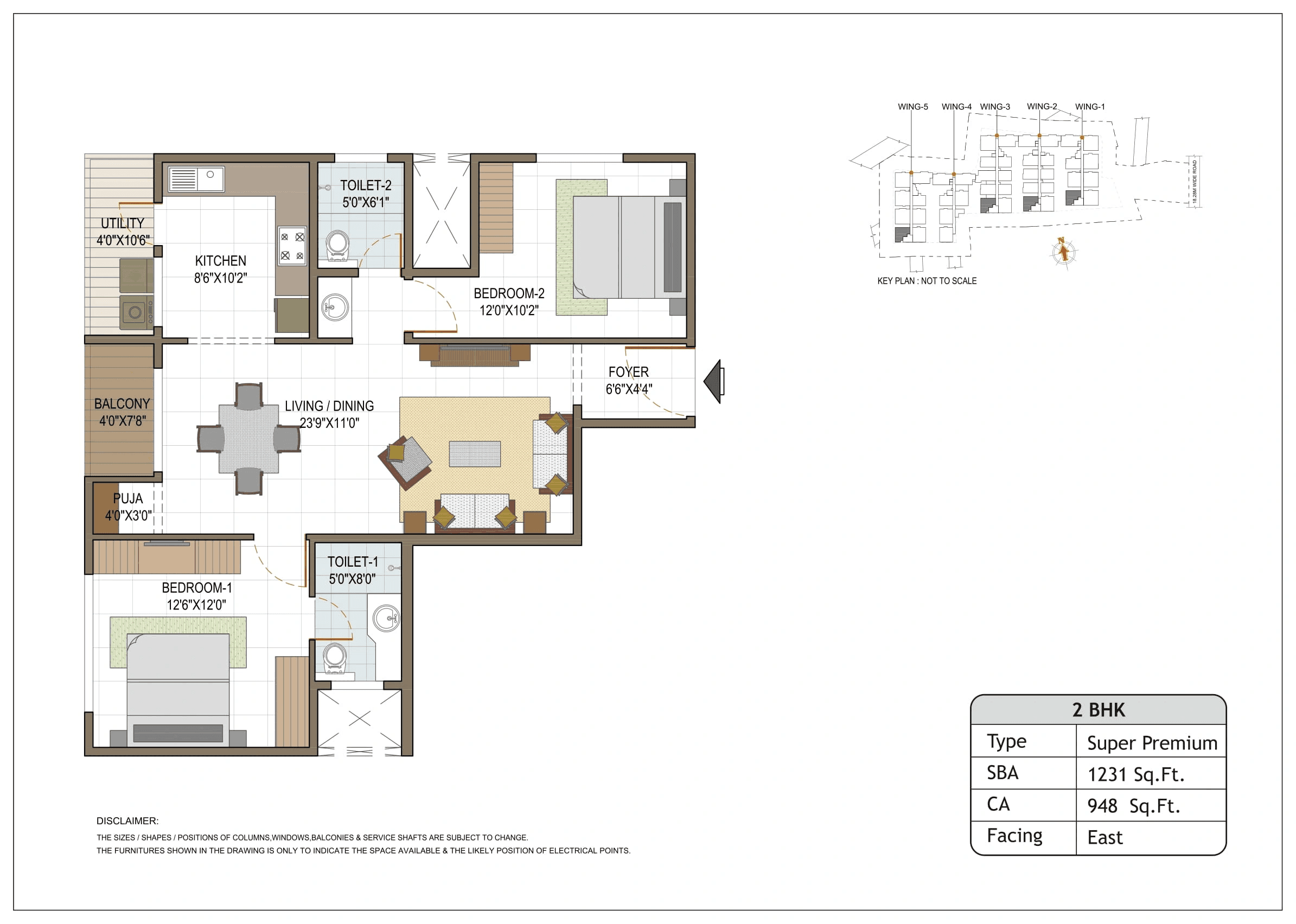 Unit plan - 948 sq.ft.