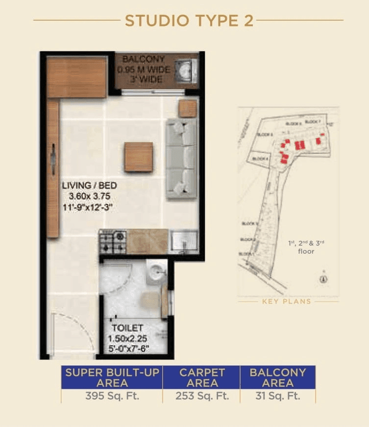 Unit plan - 253 sq.ft.