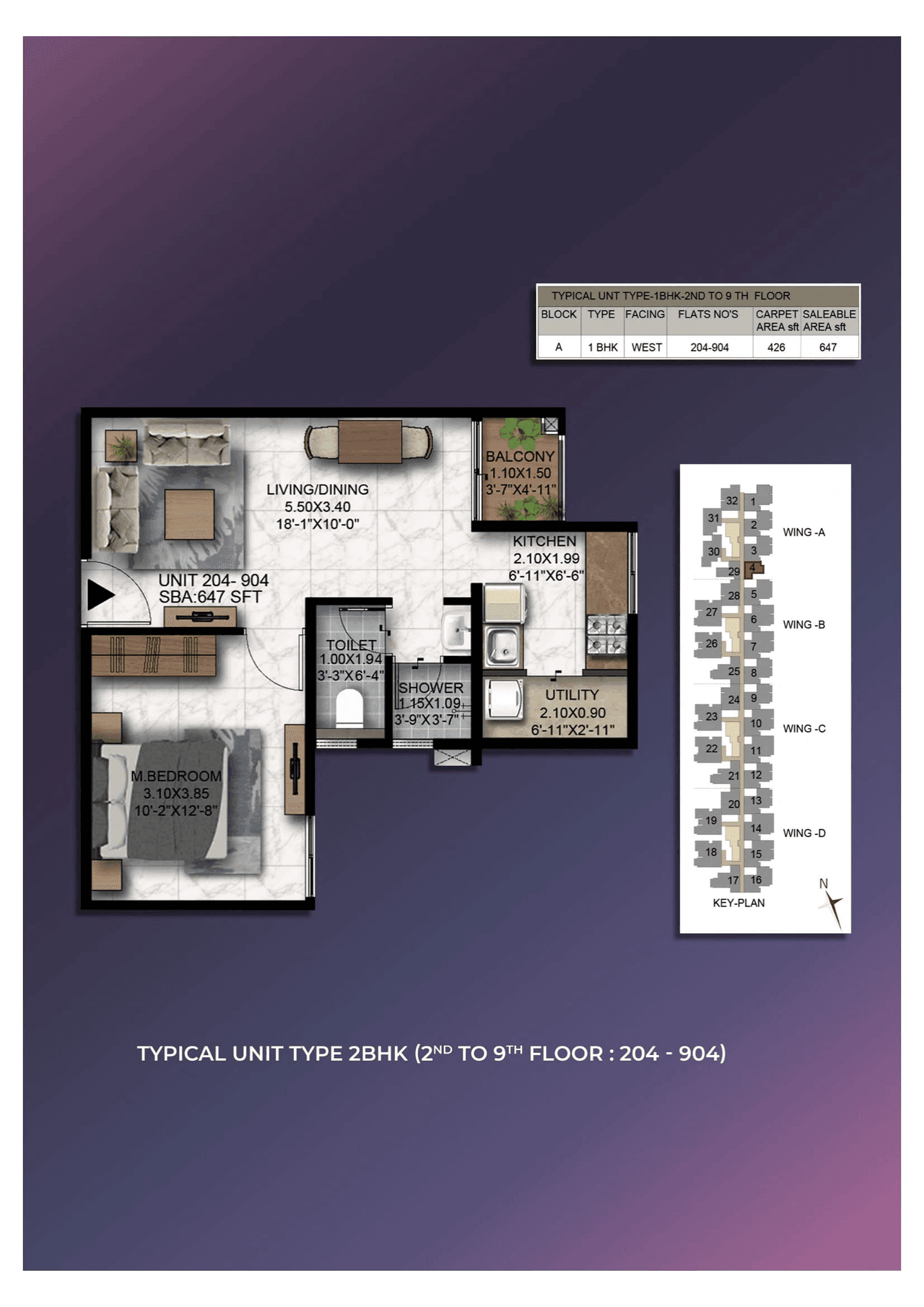 Mahaveer Highlands Unit plan - 426 sq.ft.