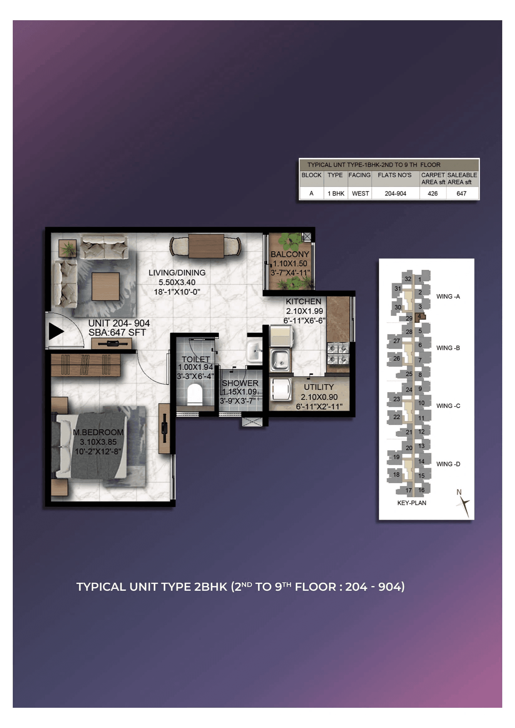 Unit plan - 426 sq.ft.