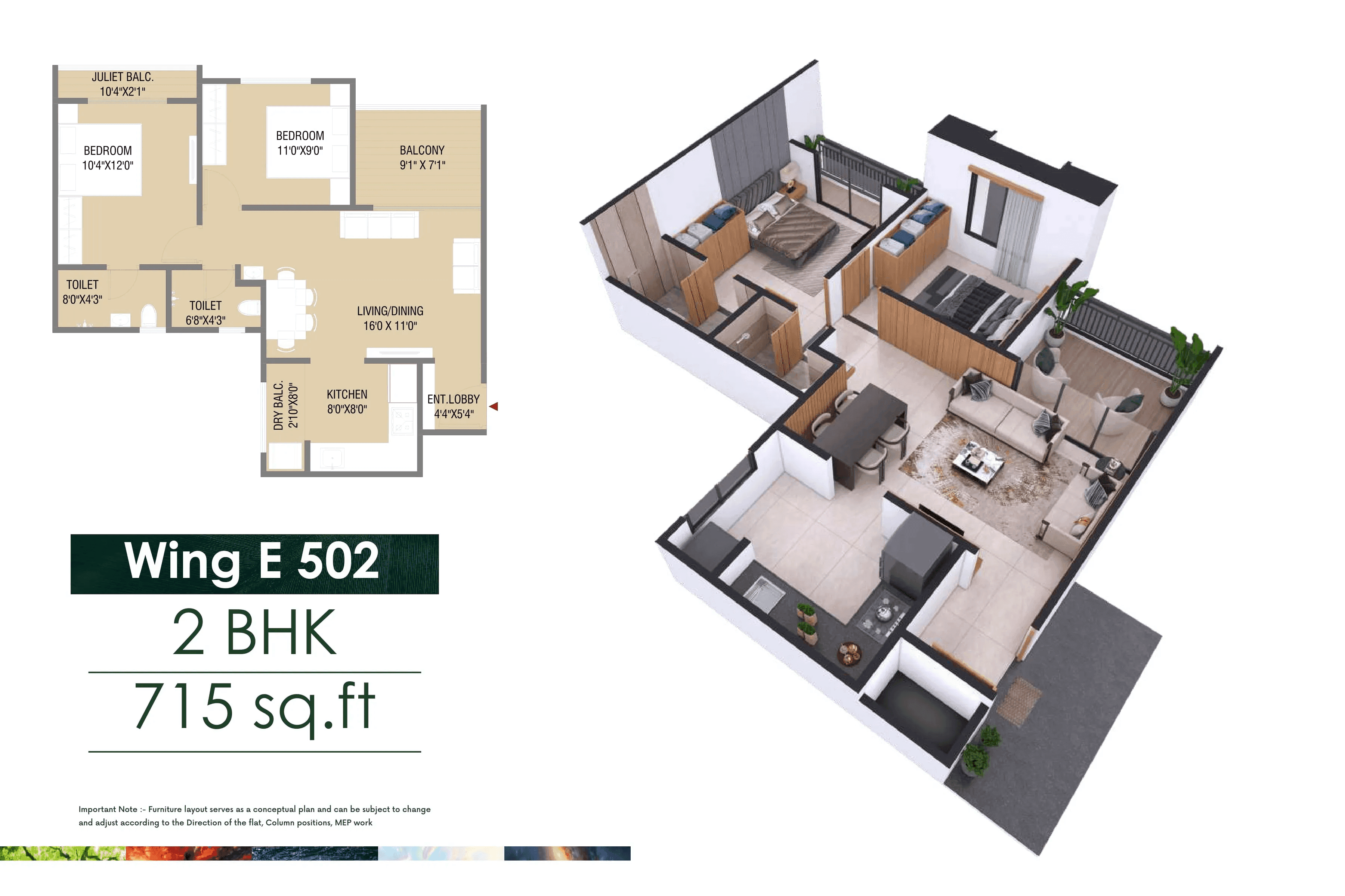 Unit plan - 715 sq.ft.