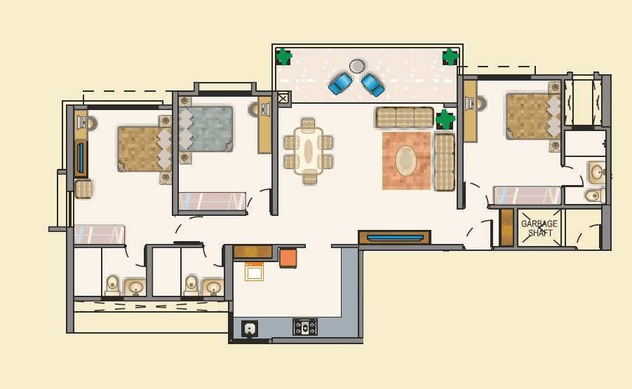 7 Plumeria Drive Unit plan - 1286 sq.ft.
