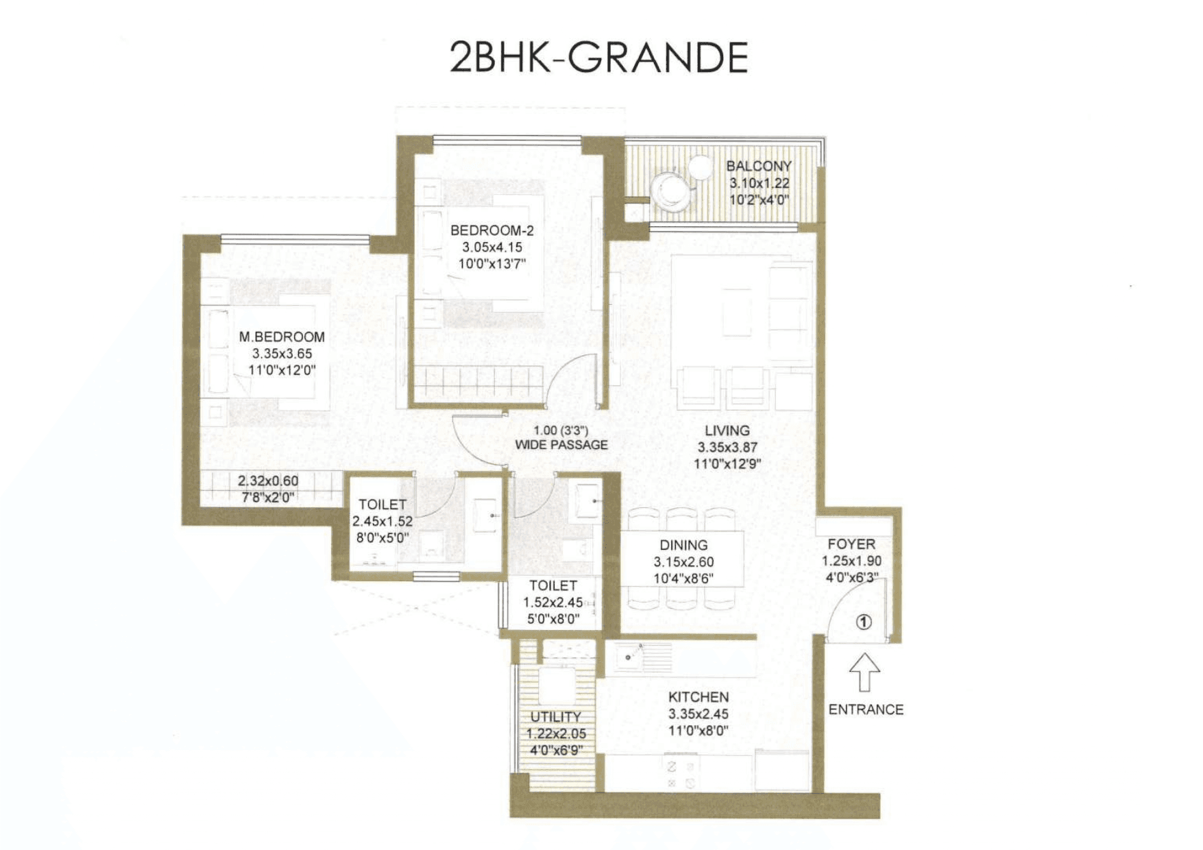 Unit plan - 855 sq.ft.