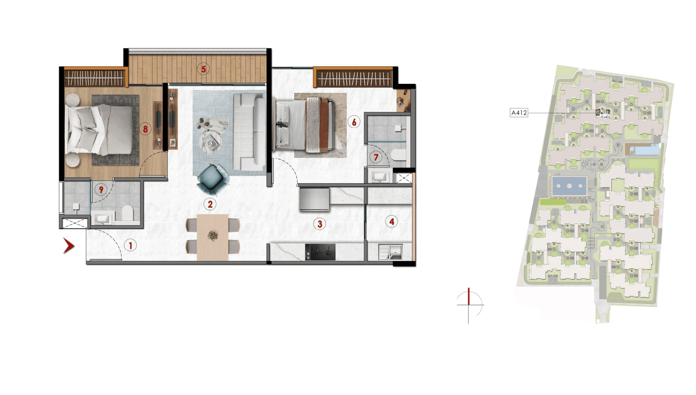 Unit plan - 717 sq.ft.