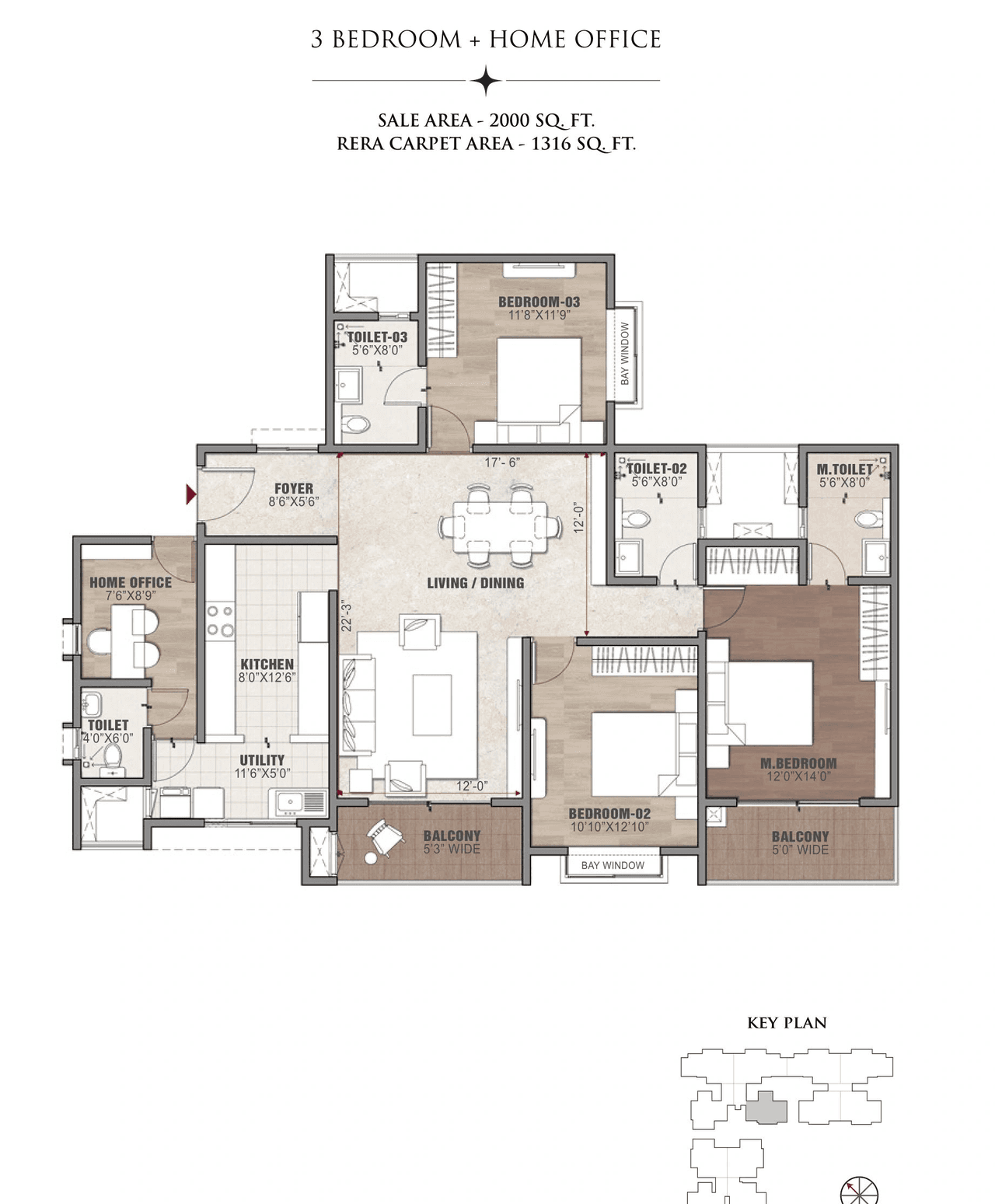 Vaswani Starlight Unit plan - 1316 sq.ft.