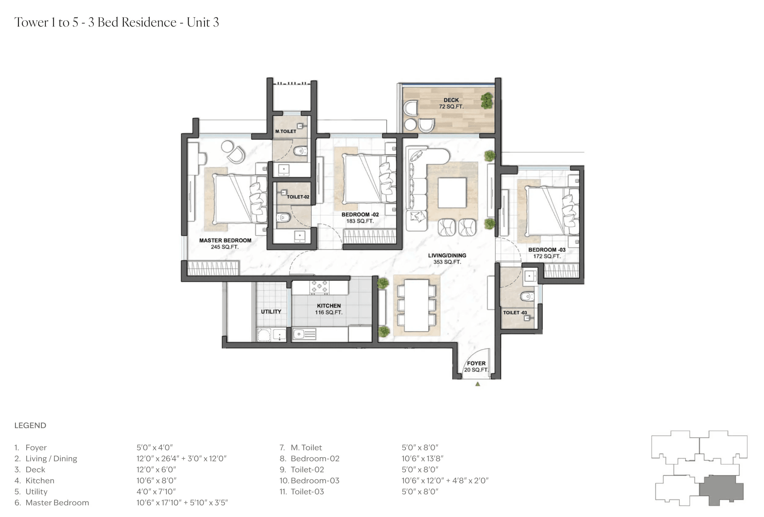 Unit plan - 1250 sq.ft.