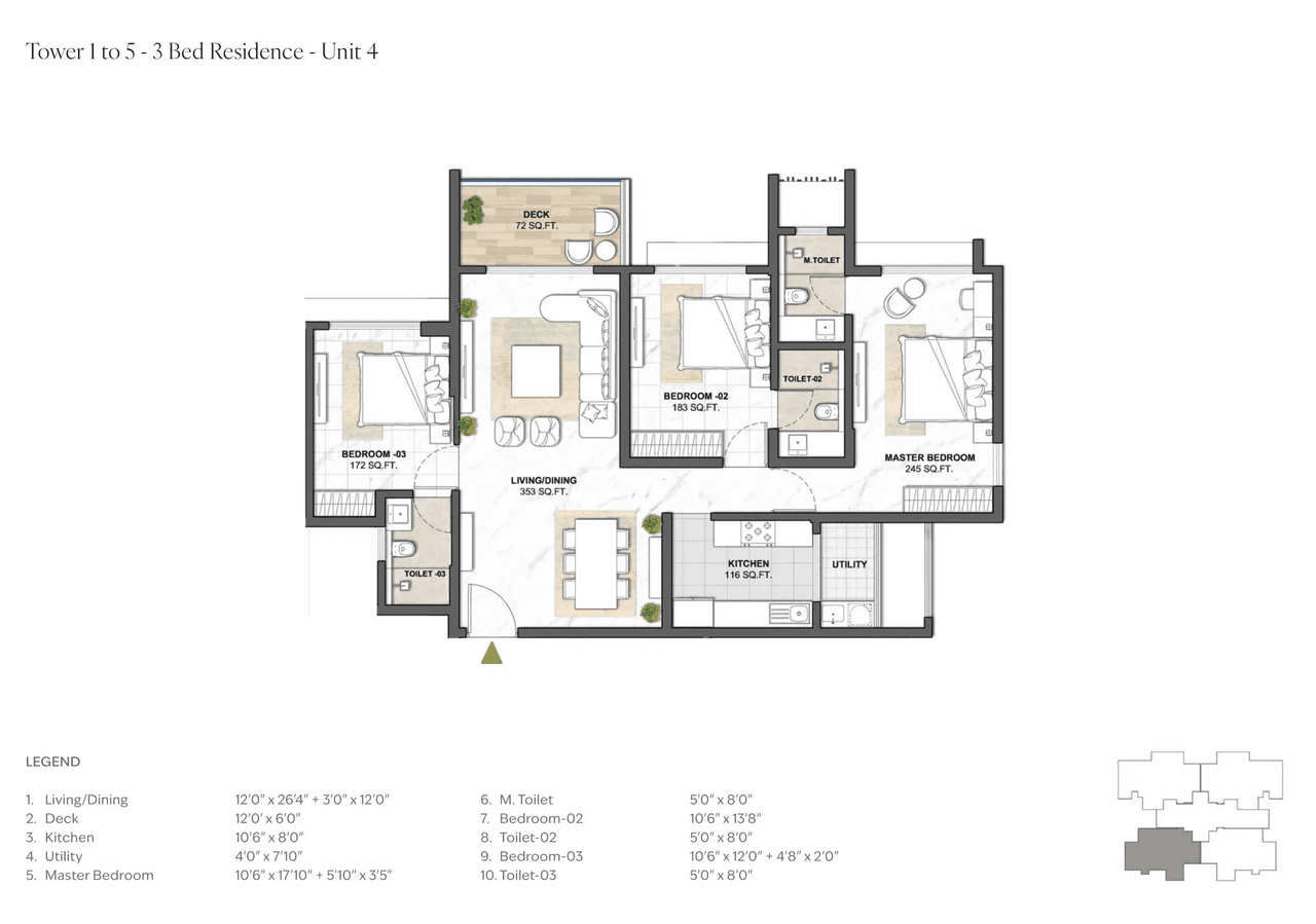 Lodha Premium kharadi Unit plan - 1270 sq.ft.