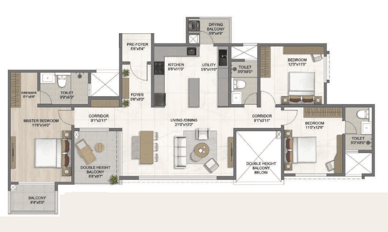 Bricks & Milestones The Big WOW Unit plan - 1436 sq.ft.
