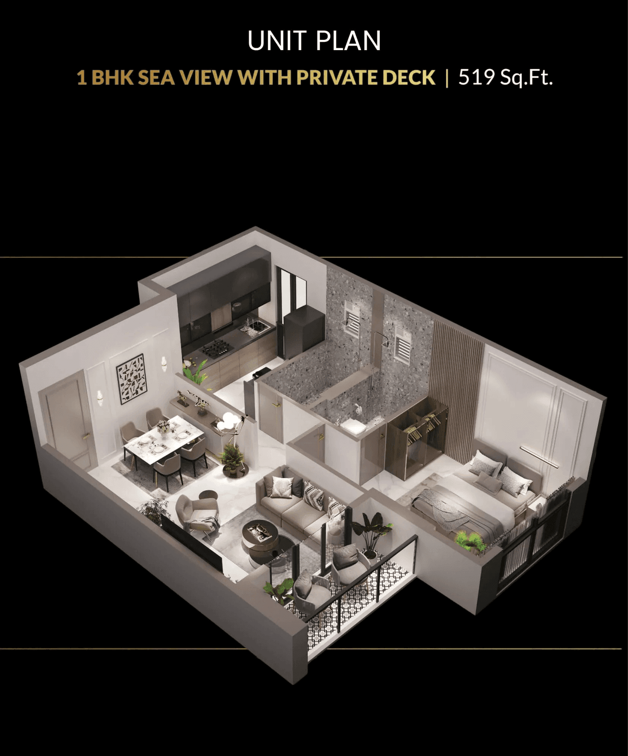 Esto Arkis Unit plan - 519 sq.ft.