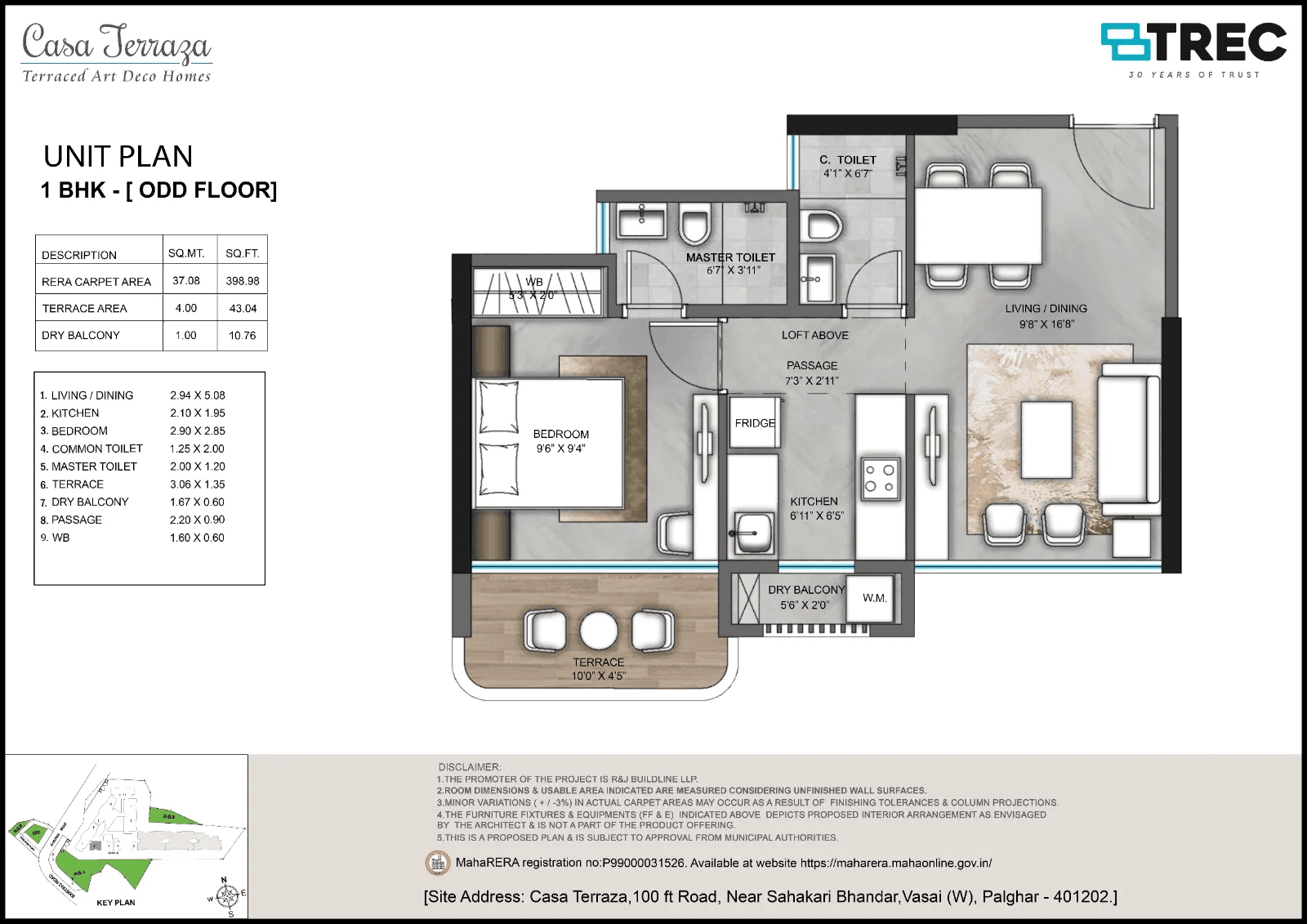 Unit plan - 399 sq.ft.