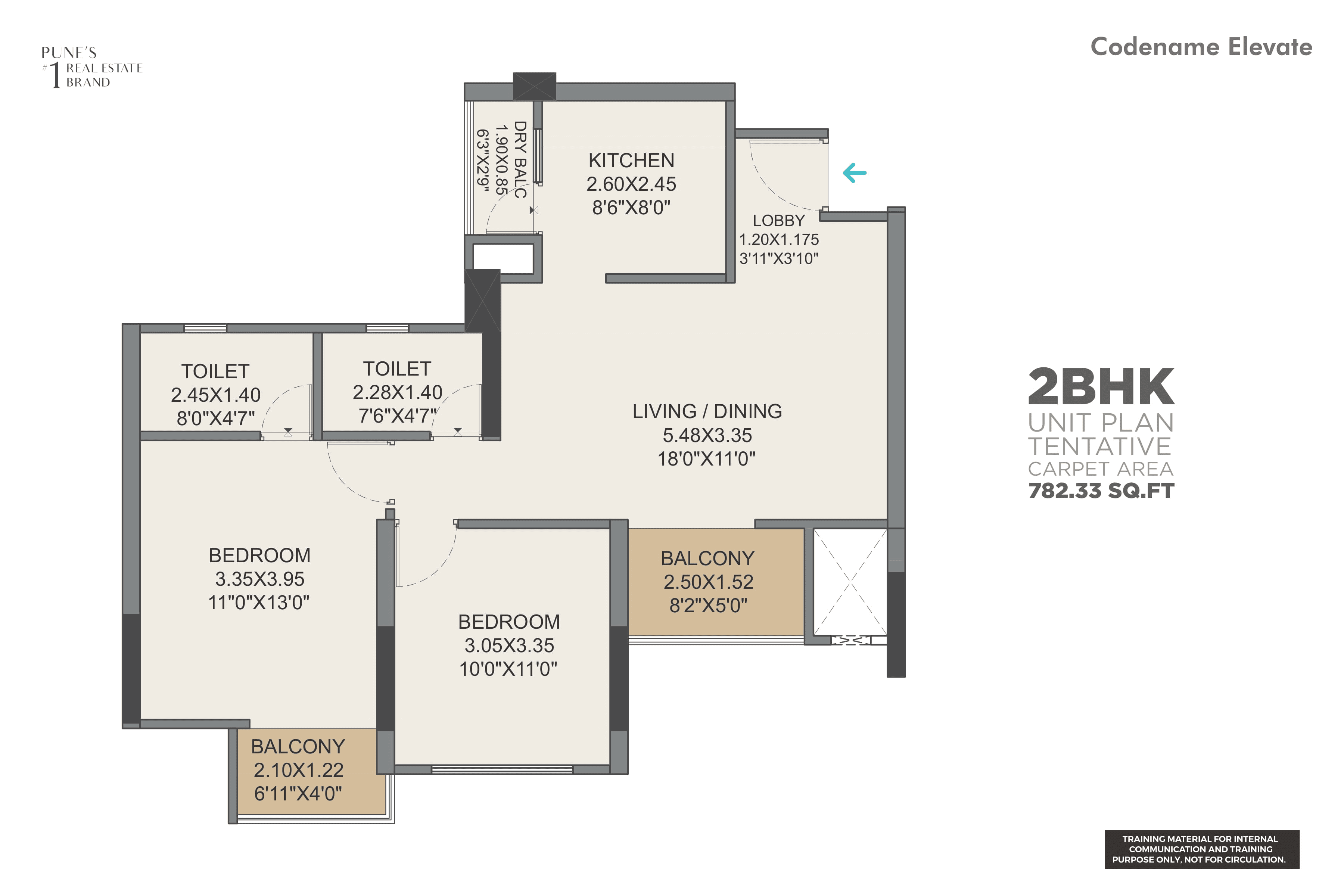 VTP Volare Unit plan - 782 sq.ft.