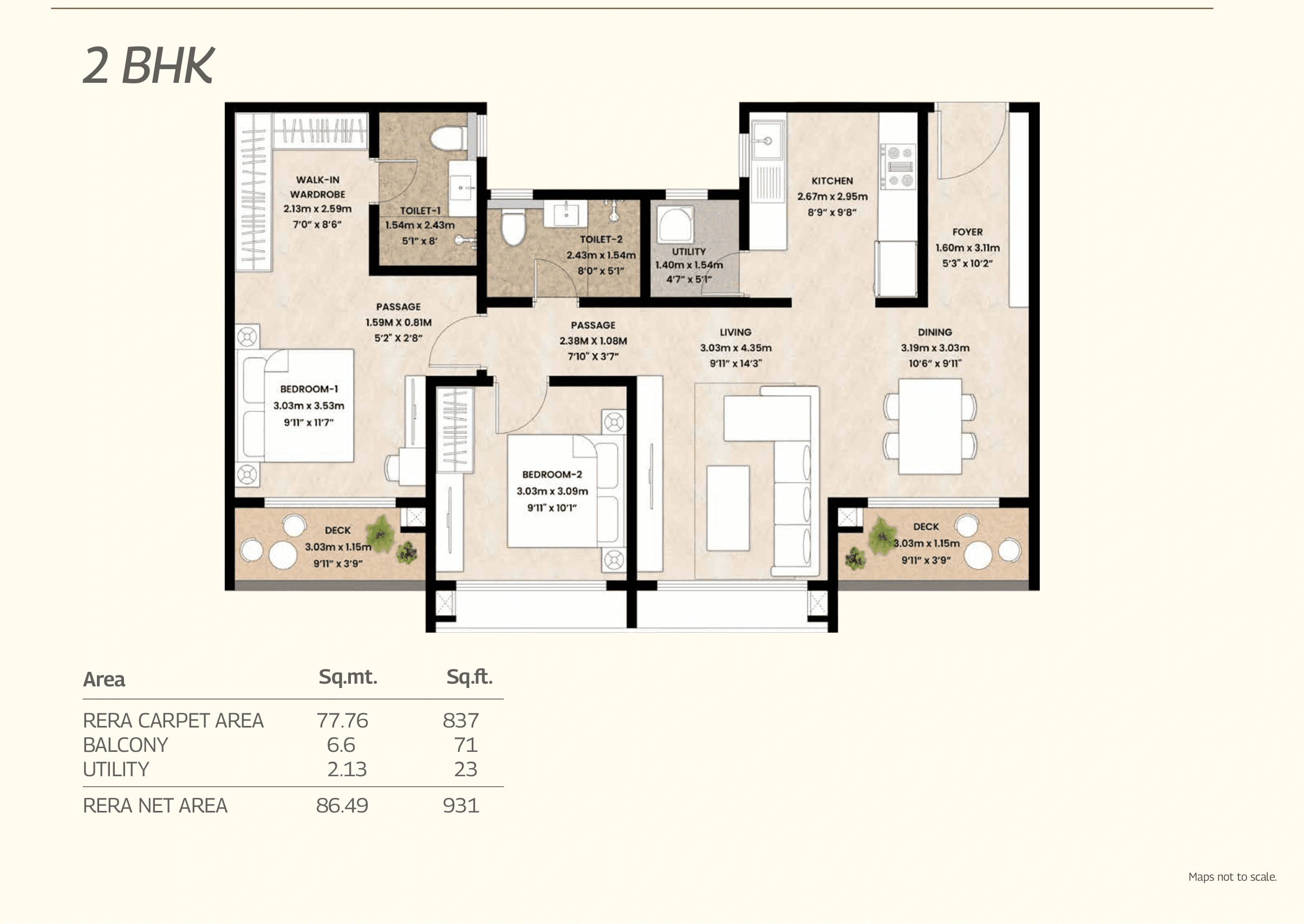 Unit plan - 931 sq.ft.