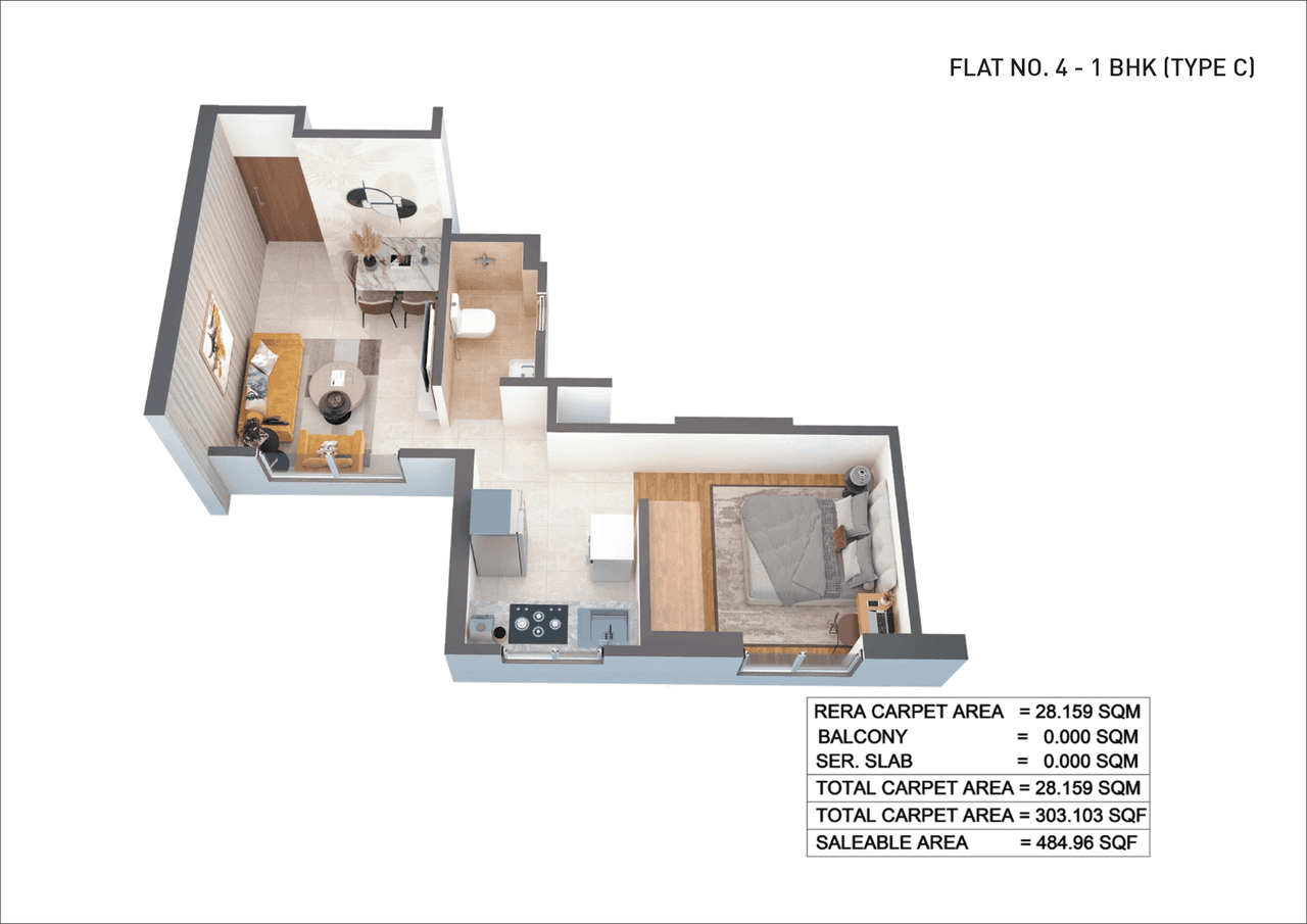 Puraniks Premier Unit plan - 315 sq.ft.