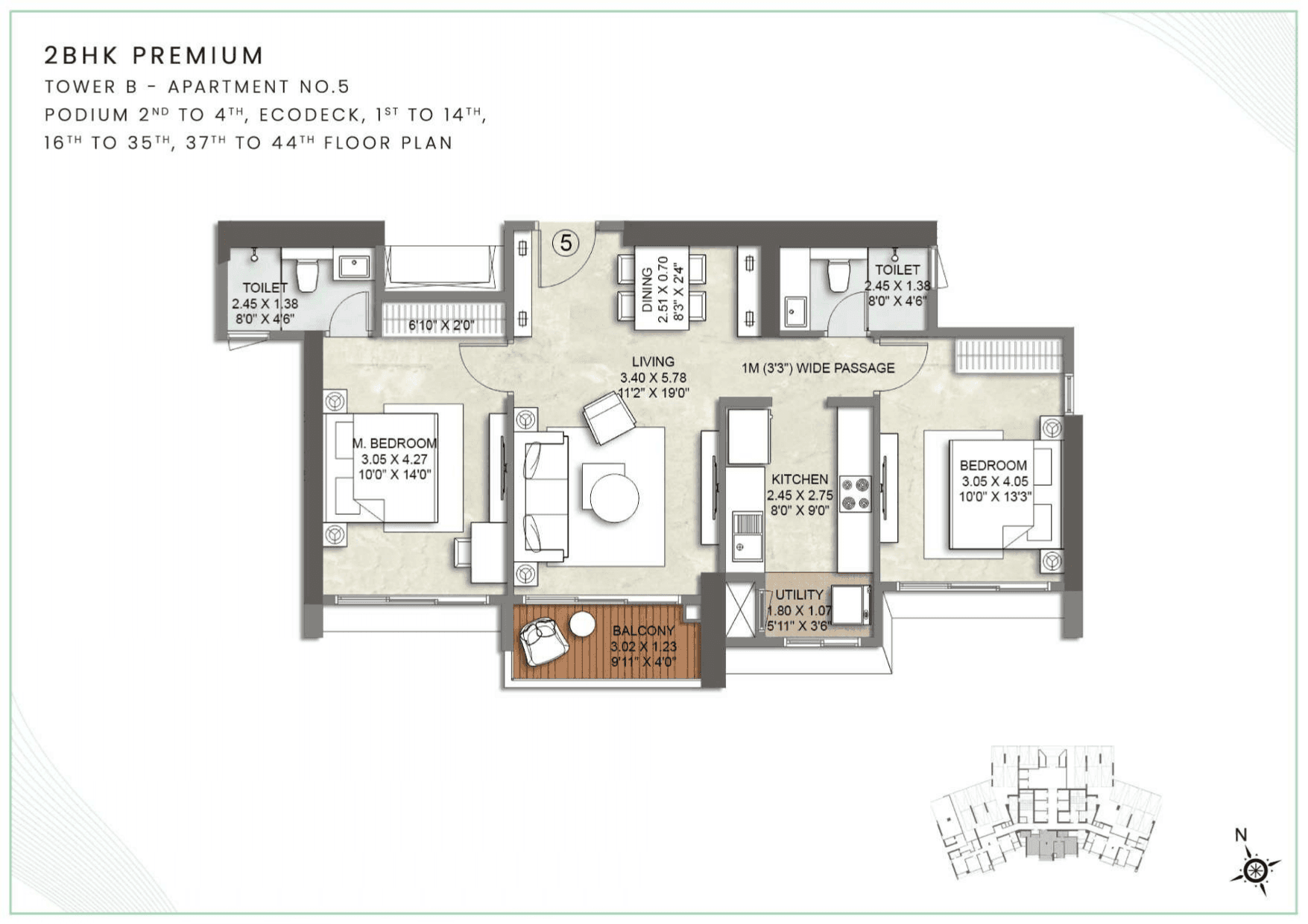 Unit plan - 794 sq.ft.
