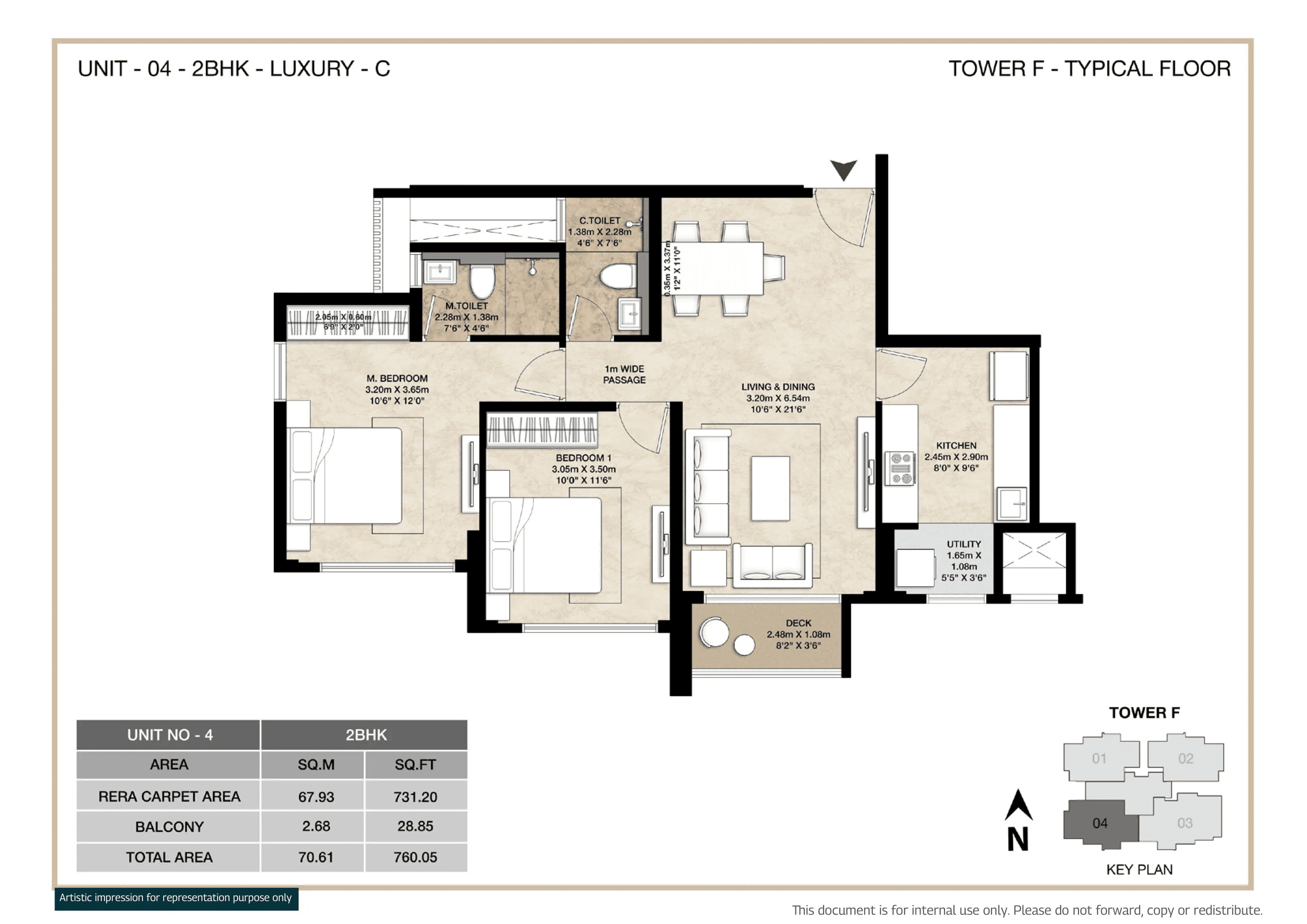 Unit plan - 761 sq.ft.