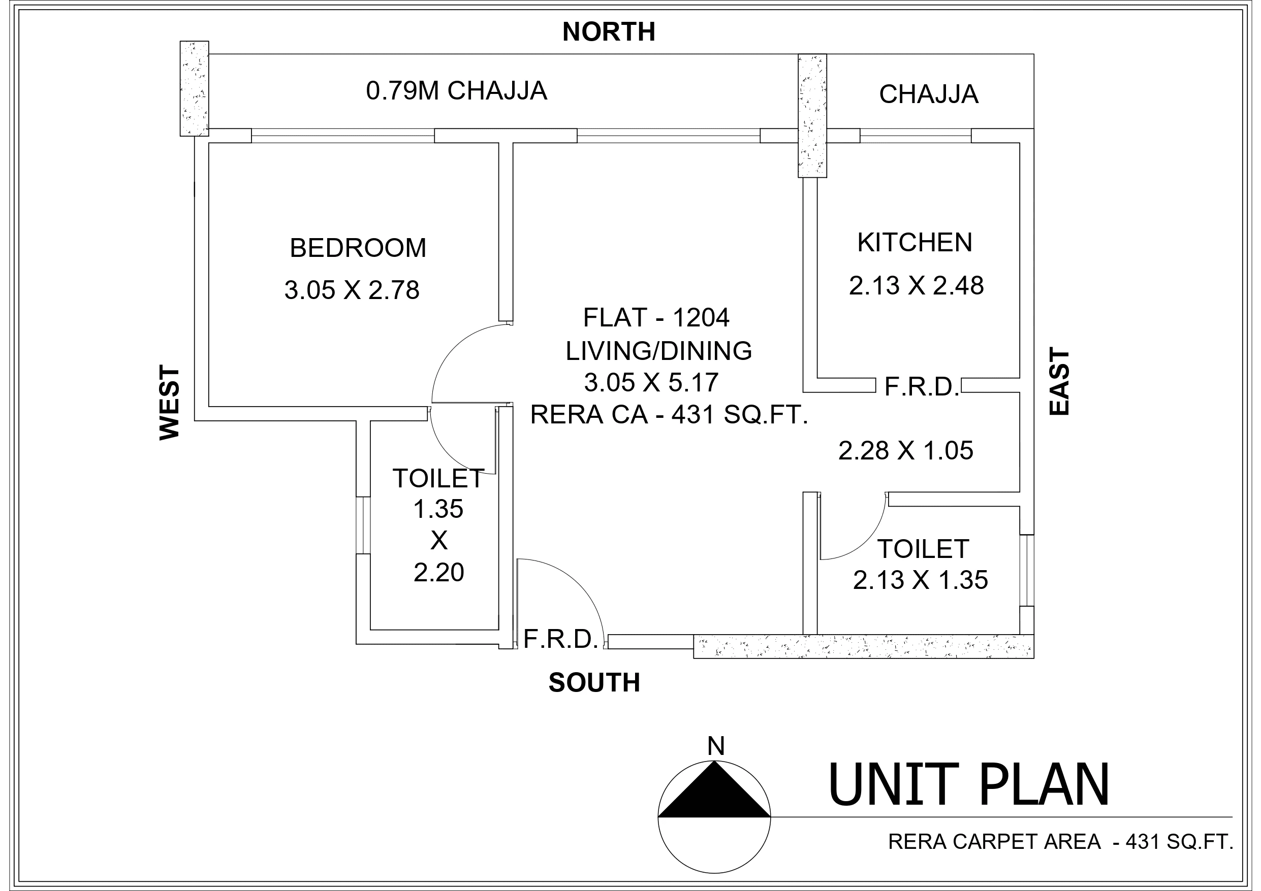 Unit plan - 431 sq.ft.