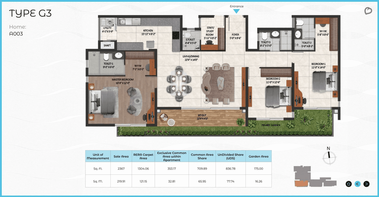 CoEvolve Misty Shores Unit plan - 1656 sq.ft.