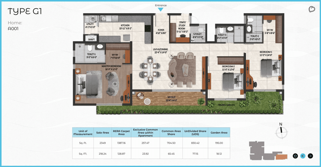 CoEvolve Misty Shores Unit plan - 1644 sq.ft.