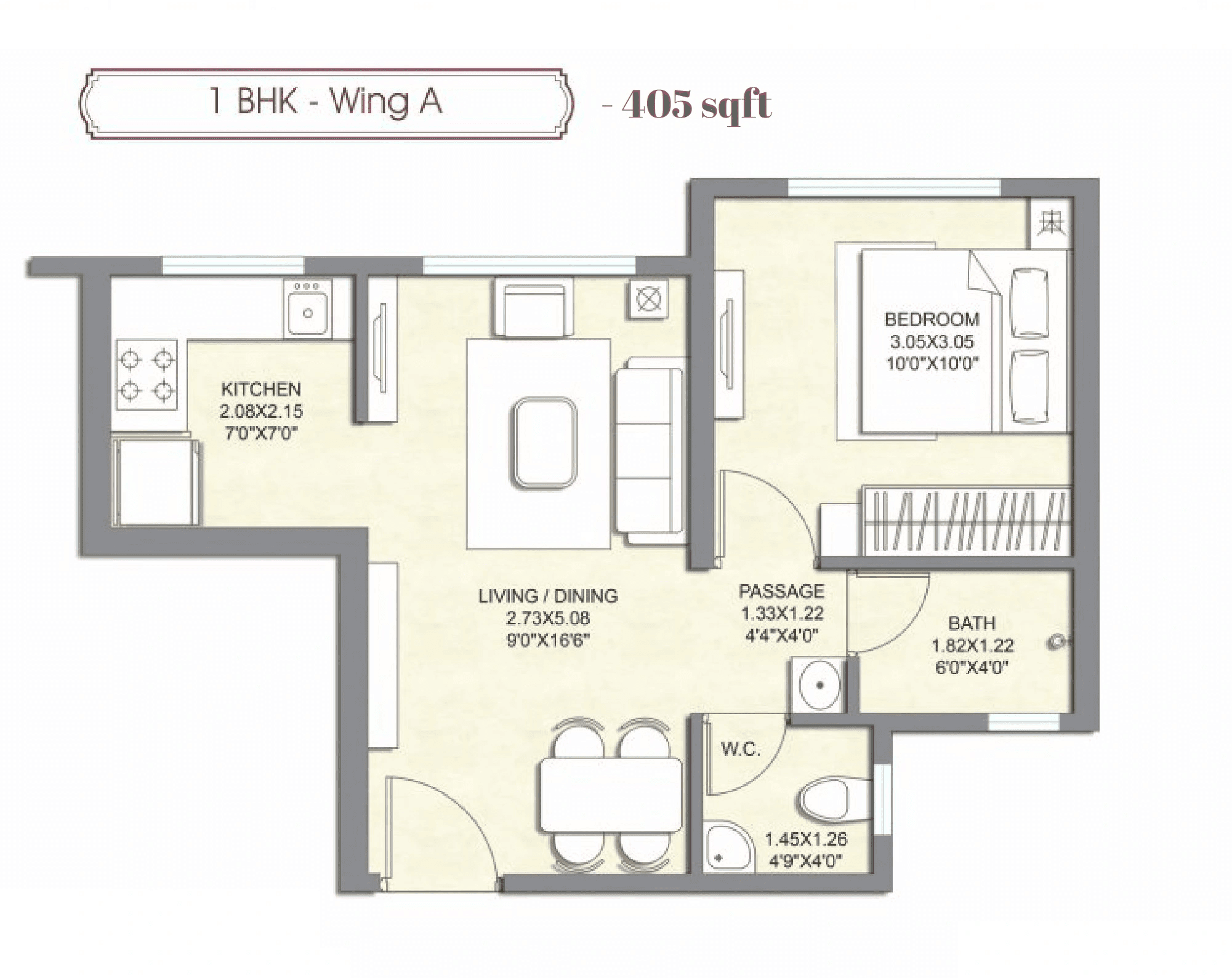 Unit plan - 404 sq.ft.