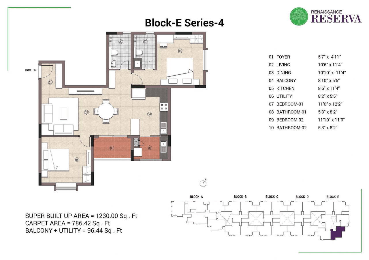 Renaissance Reserva Unit plan - 786 sq.ft.