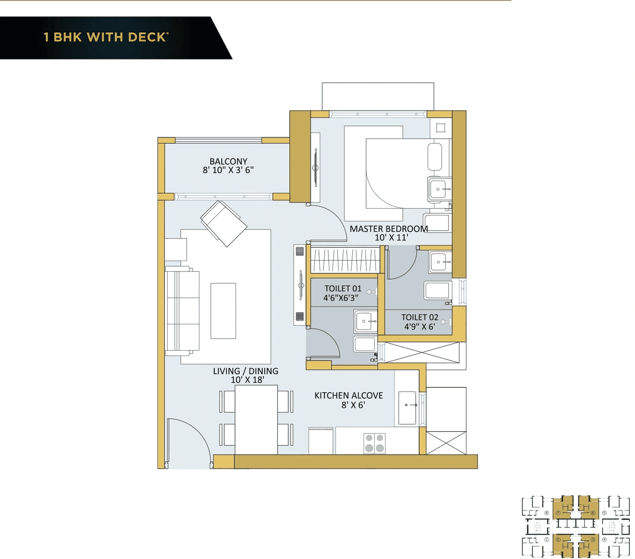 Ashford Regal Unit plan - 446 sq.ft.
