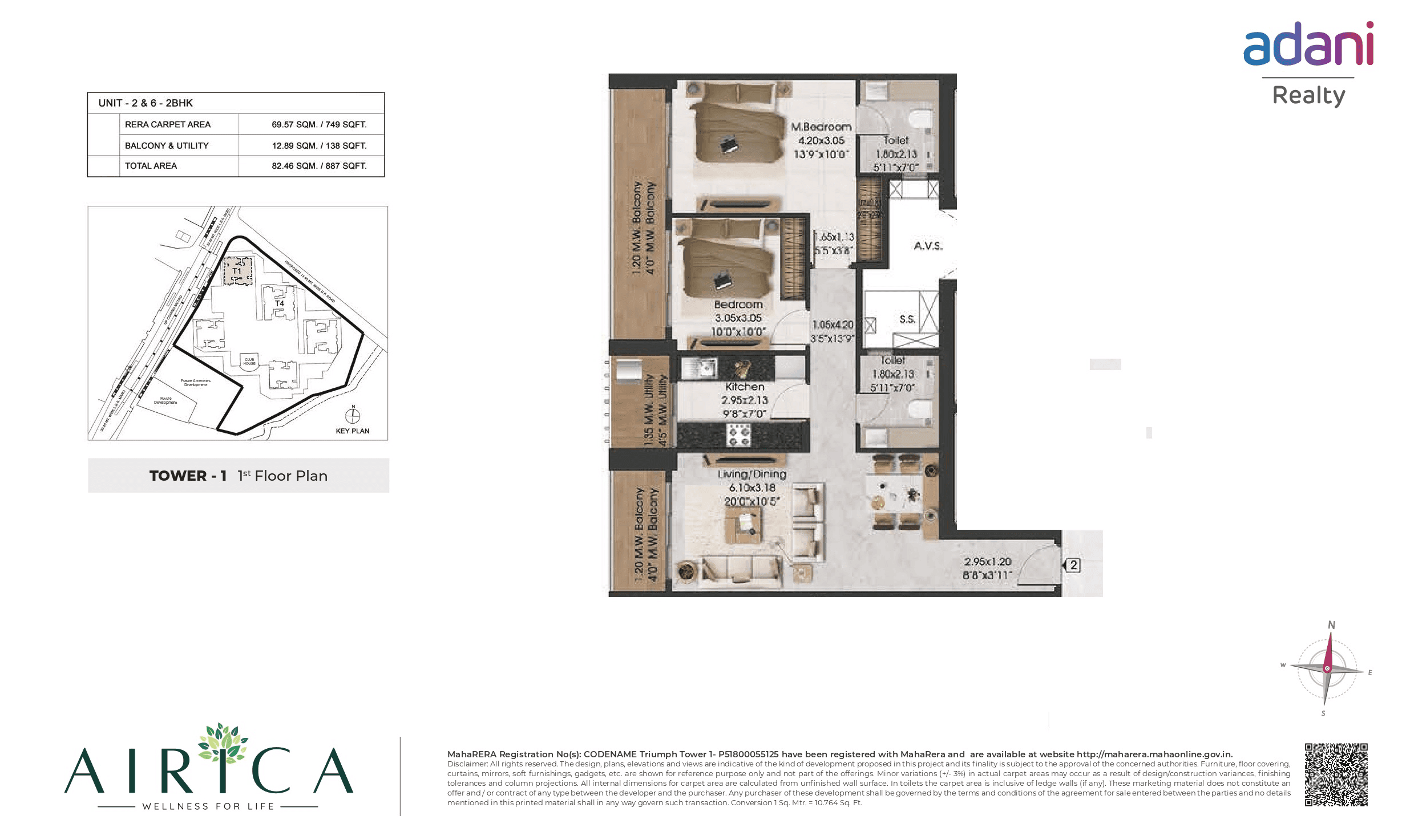Unit plan - 888 sq.ft.