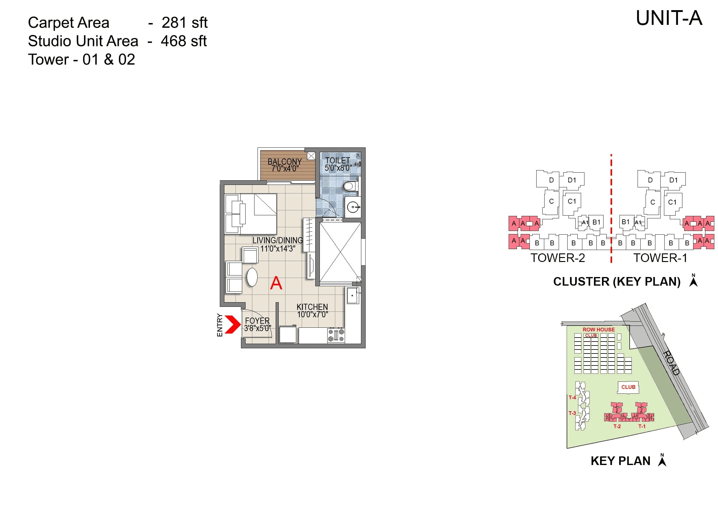Unit plan - 281 sq.ft.