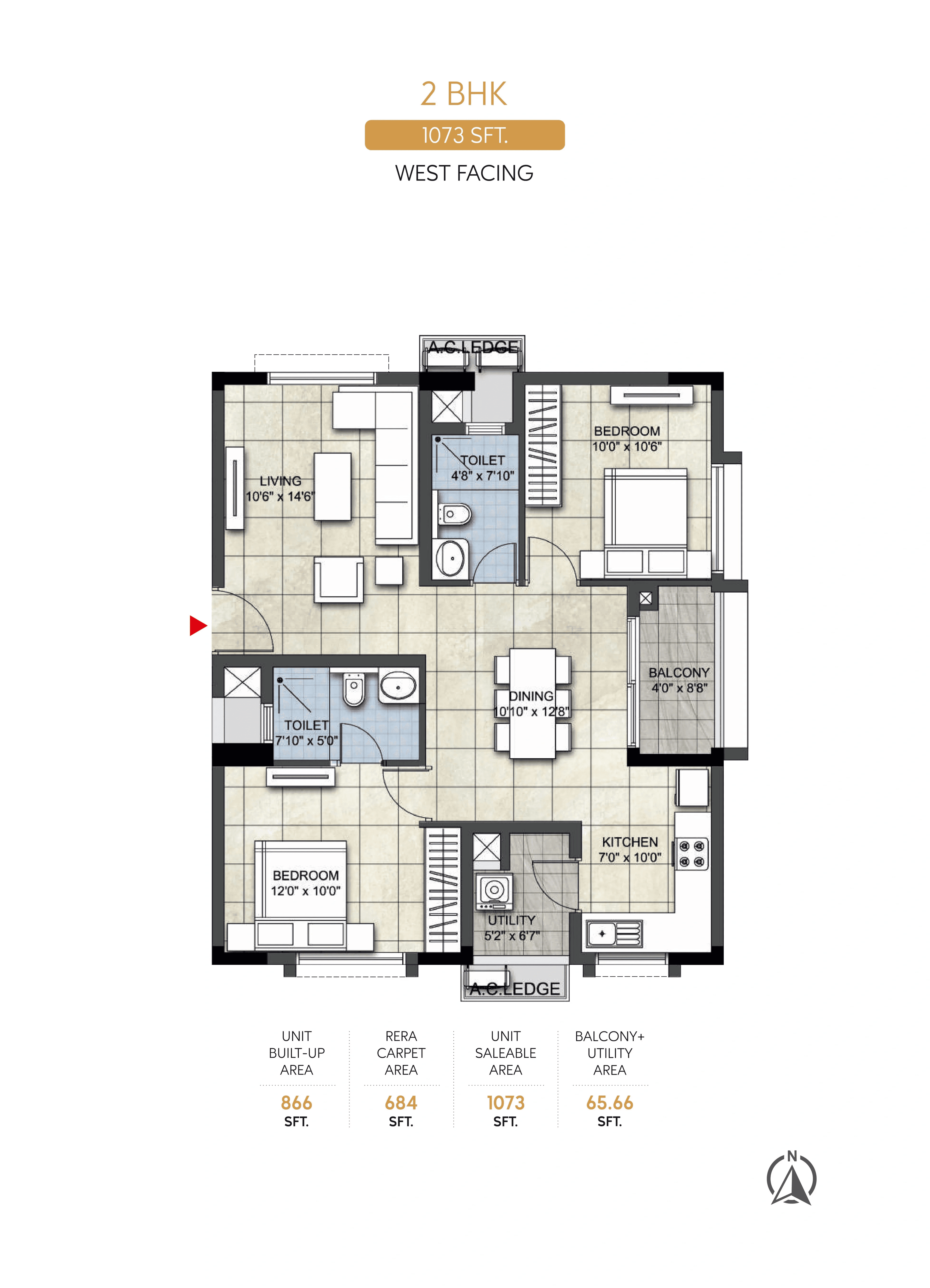 Unit plan - 751 sq.ft.