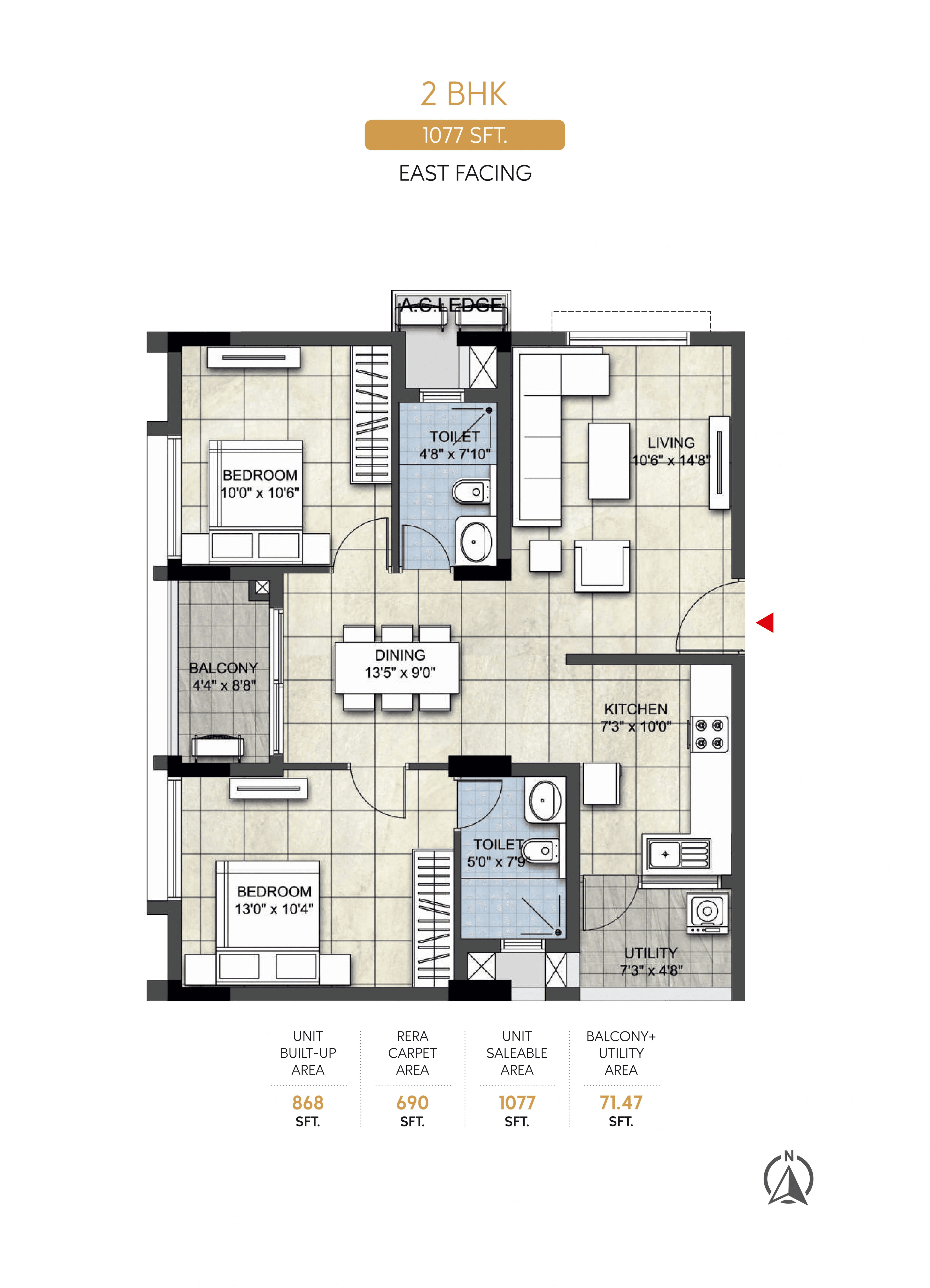 Unit plan - 753 sq.ft.