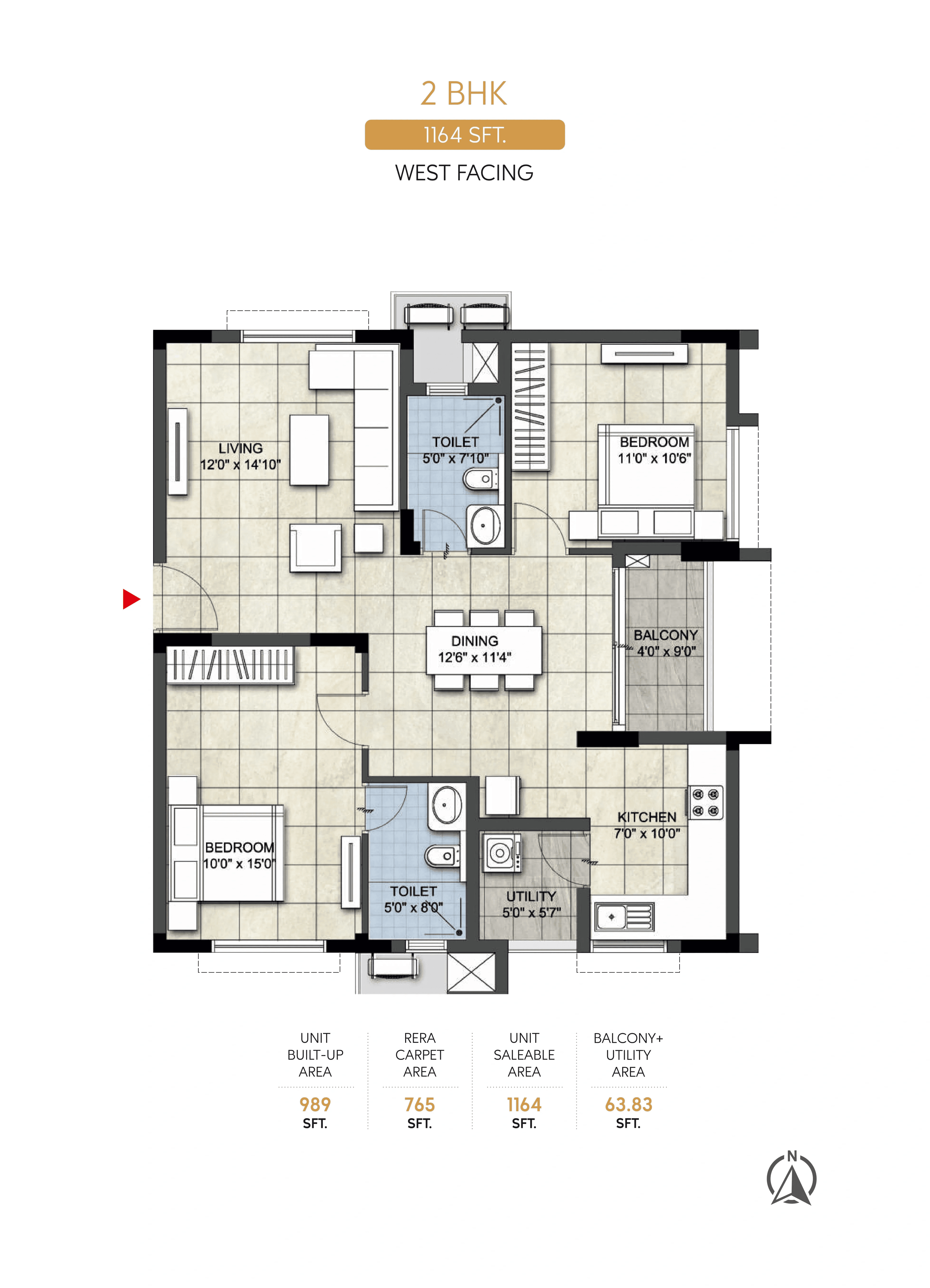 Unit plan - 814 sq.ft.