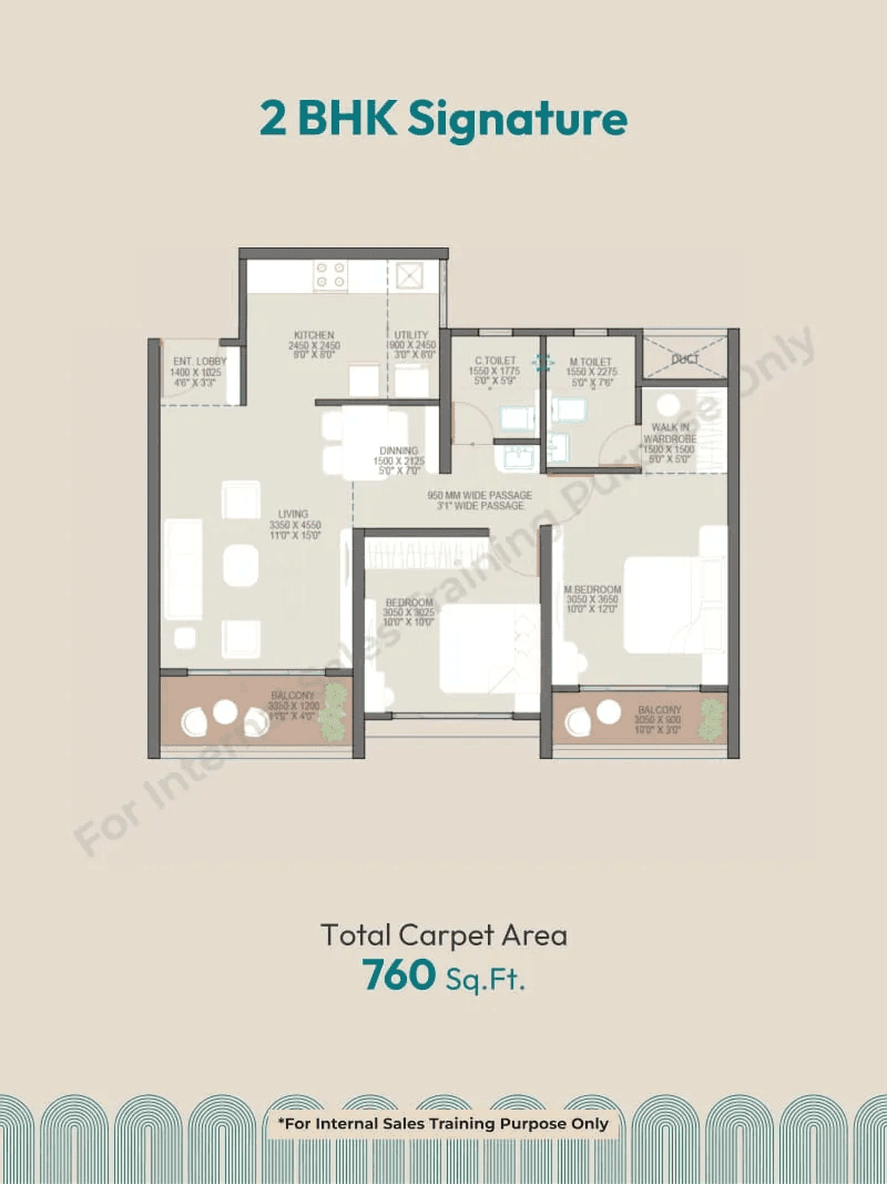Goyal My Home Roots Unit plan - 760 sq.ft.