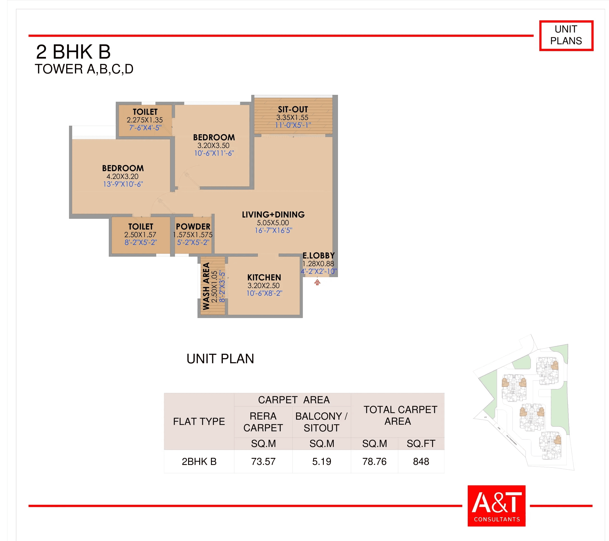 Unit plan - 848 sq.ft.