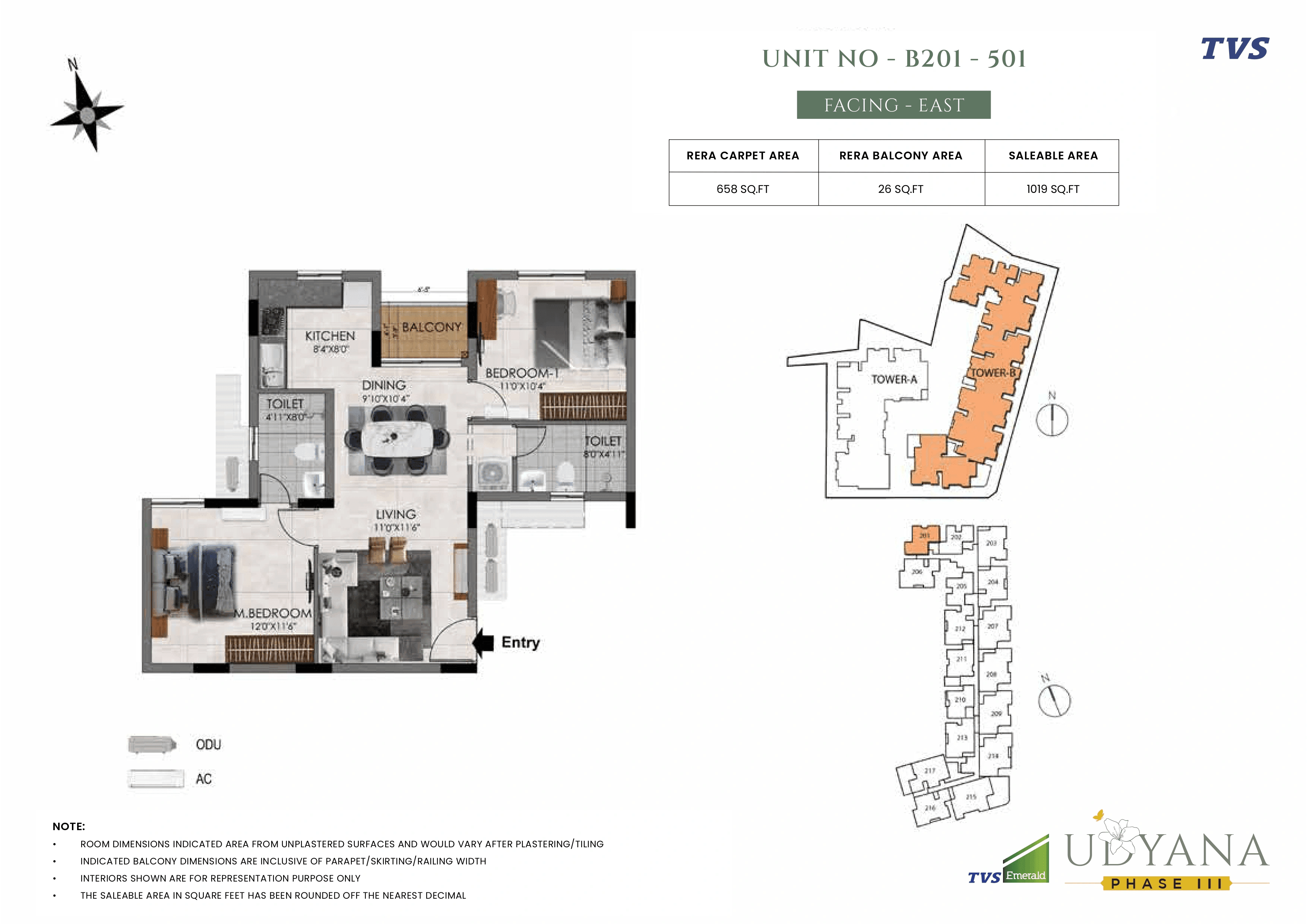 Unit plan - 658 sq.ft.