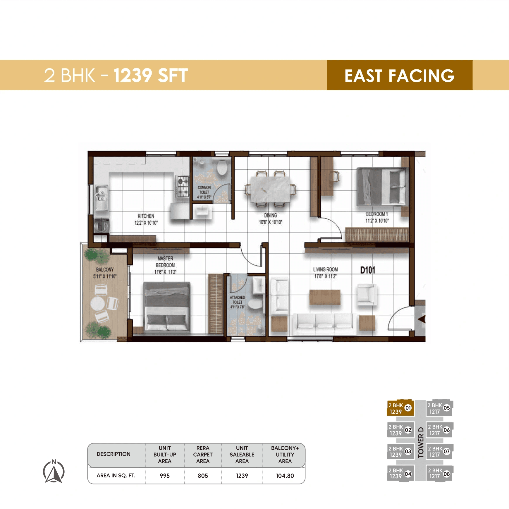 Unit plan - 805 sq.ft.