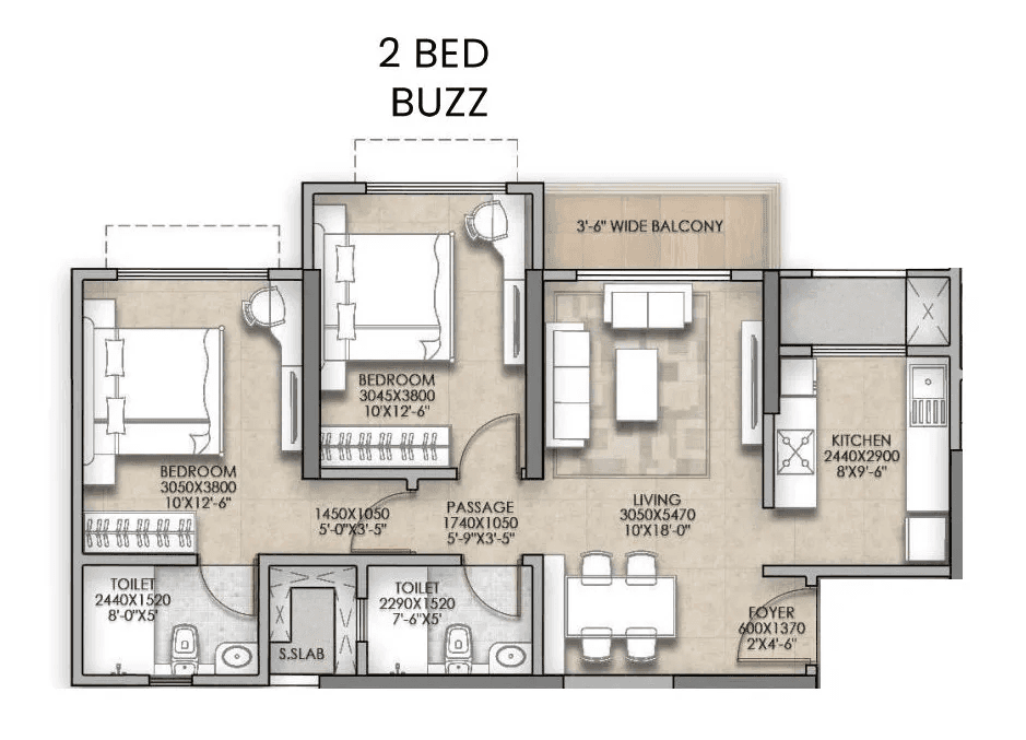 Unit plan - 700 sq.ft.