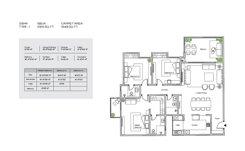 Unit plan - 1648 sq.ft.