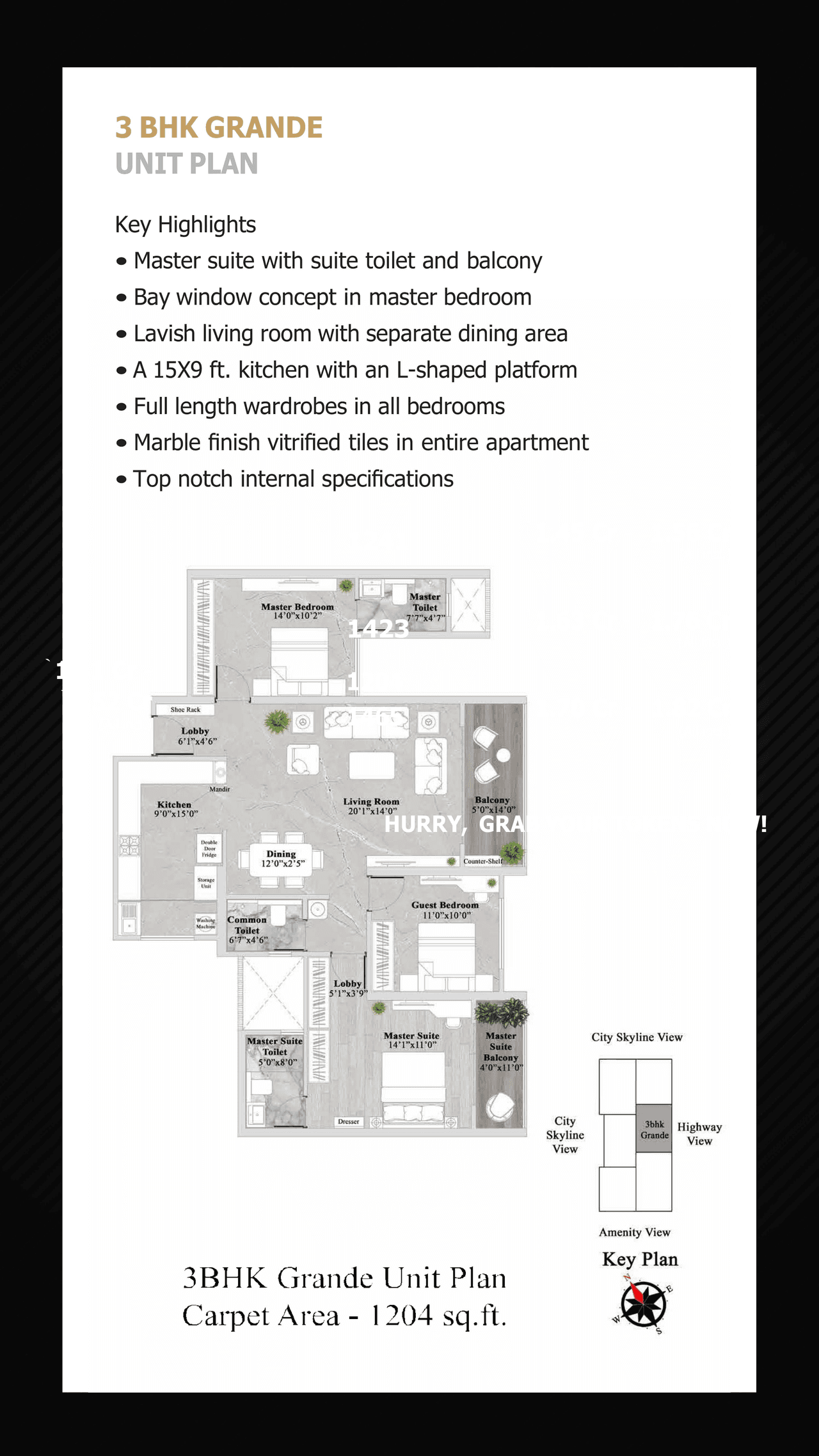Rama Codename GOAT Unit plan - 1205 sq.ft.