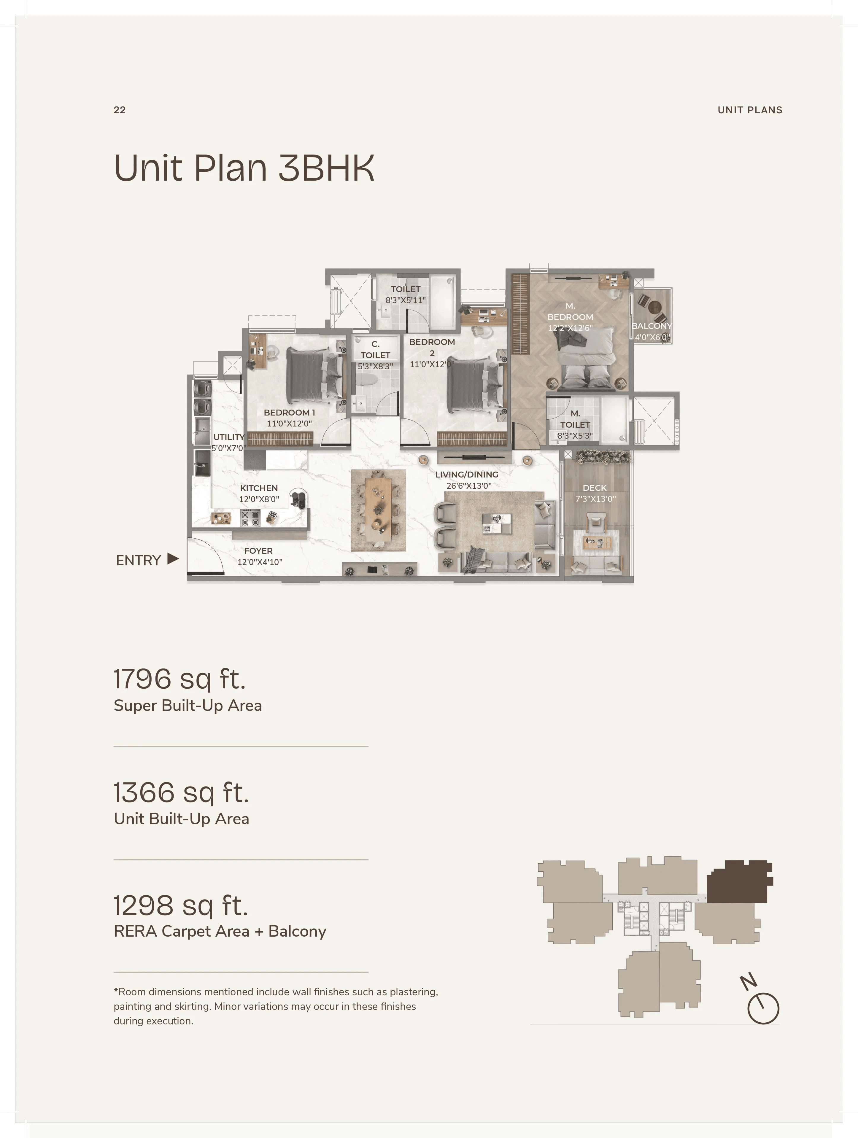 Unit plan - 1257 sq.ft.