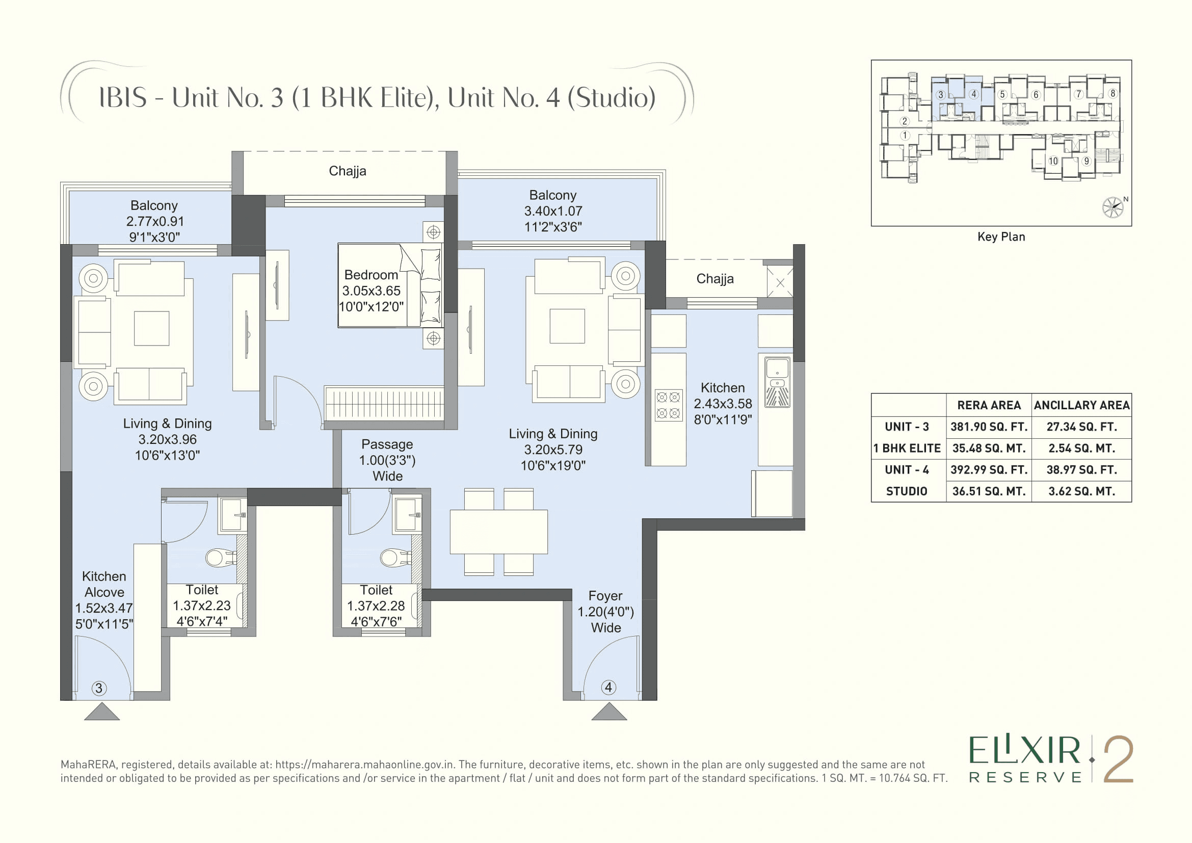 L&T Elixir Reserve Unit plan - 840 sq.ft.