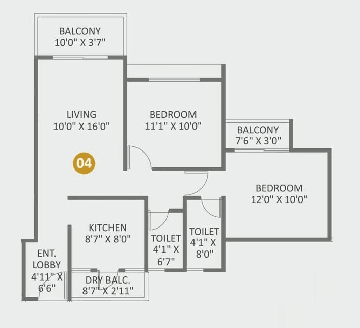 Engineers EH Towers Unit plan - 746 sq.ft.