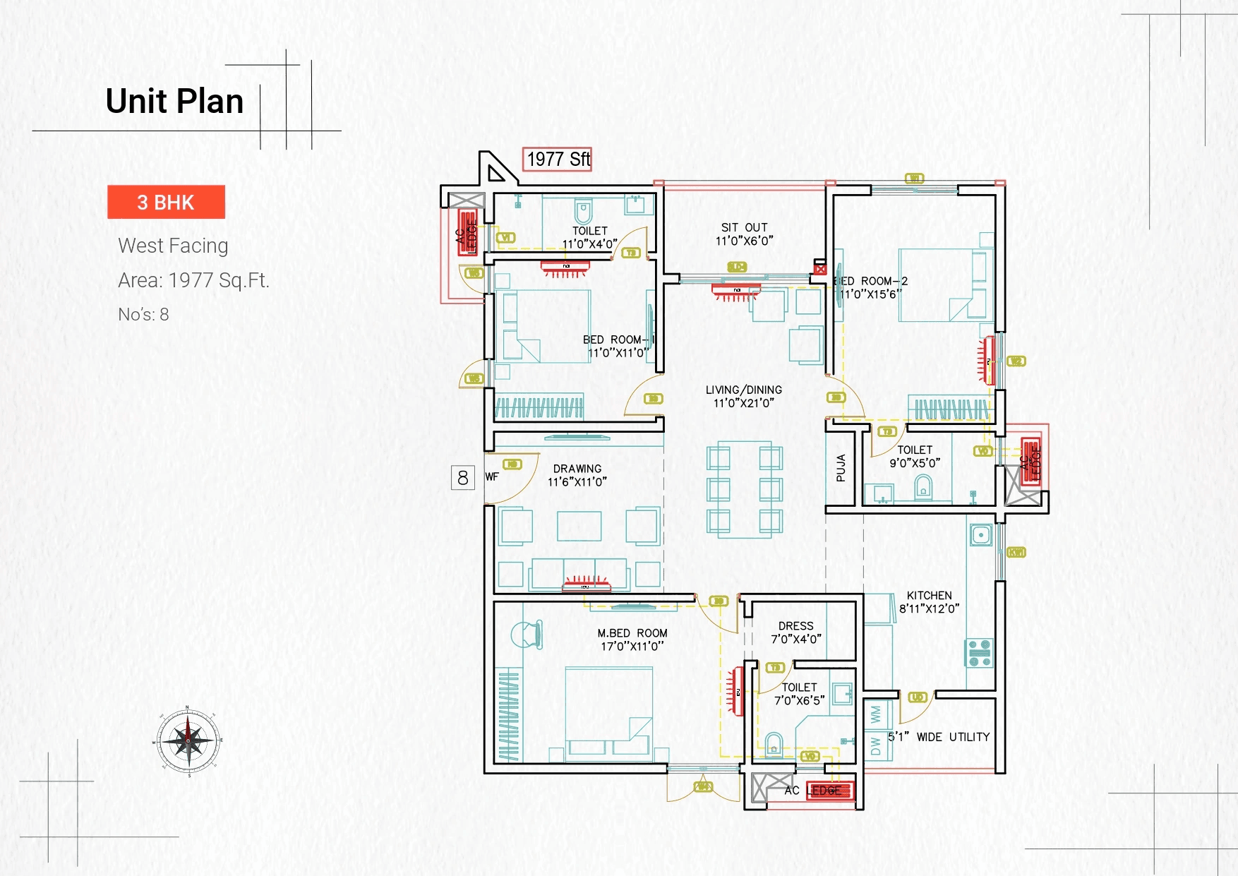 Unit plan - 1482 sq.ft.