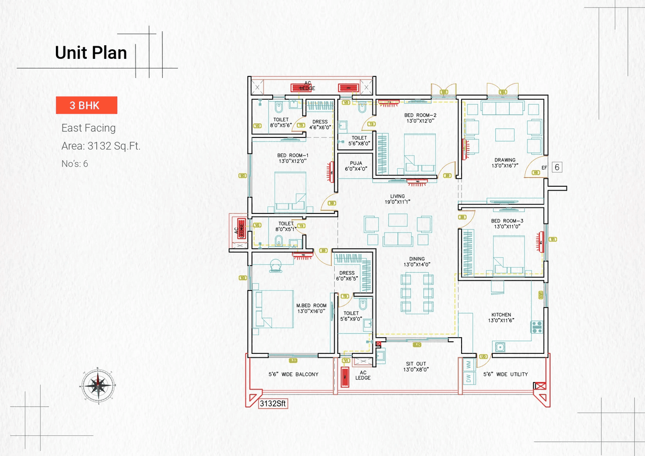 Incor Uptown Unit plan - 2349 sq.ft.