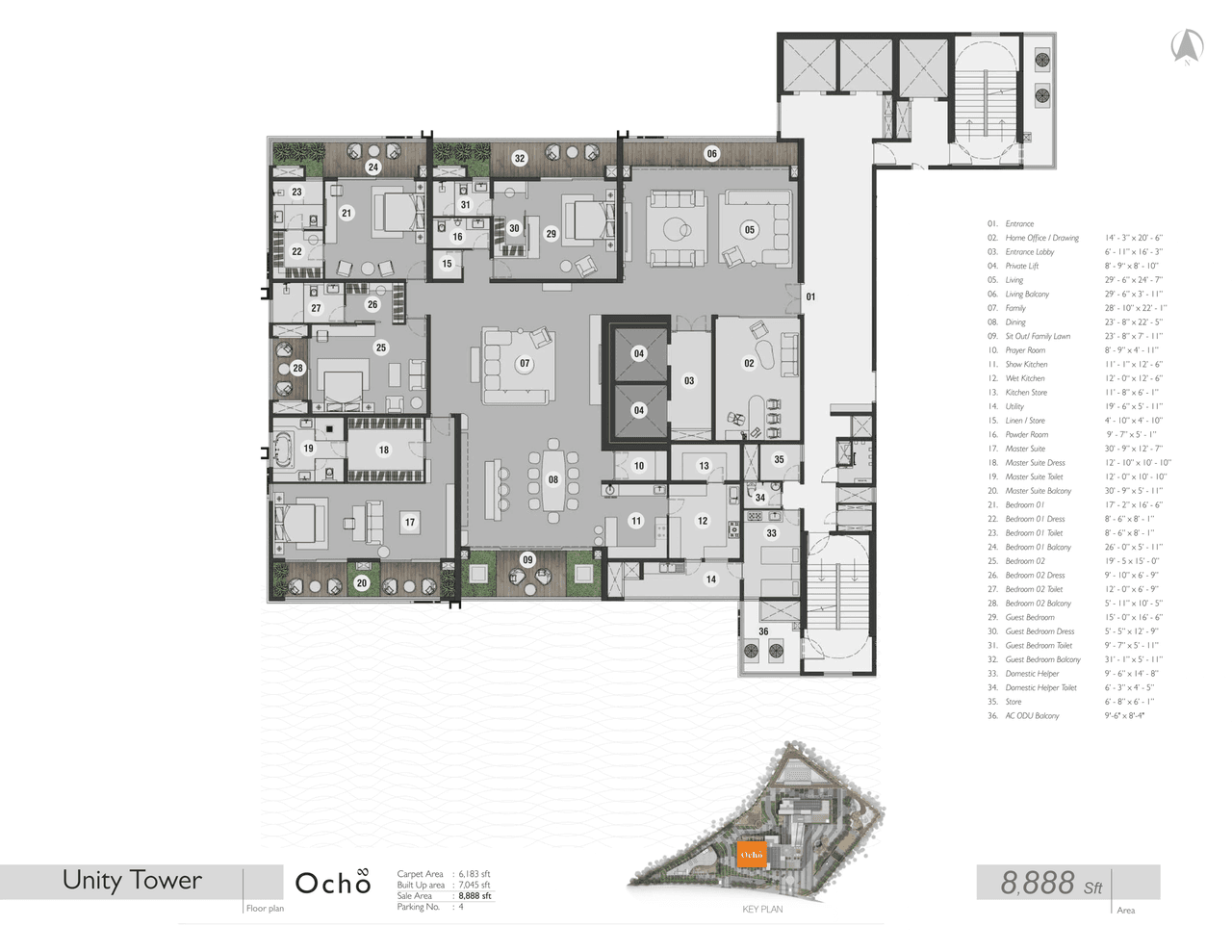 Navanaami Megaleio Unit plan - 6183 sq.ft.