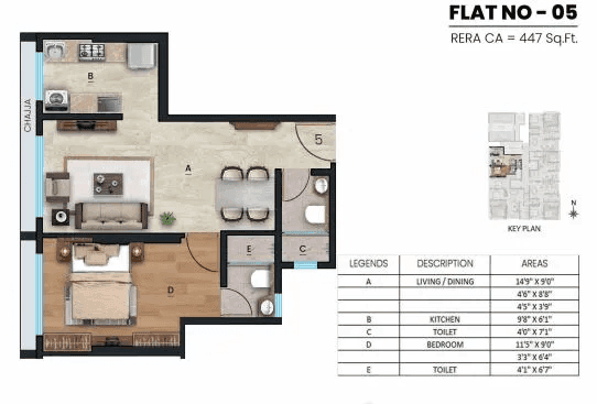 Gagangiri Aadhya Unit plan - 447 sq.ft.