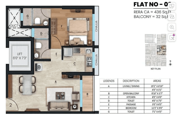 Unit plan - 468 sq.ft.