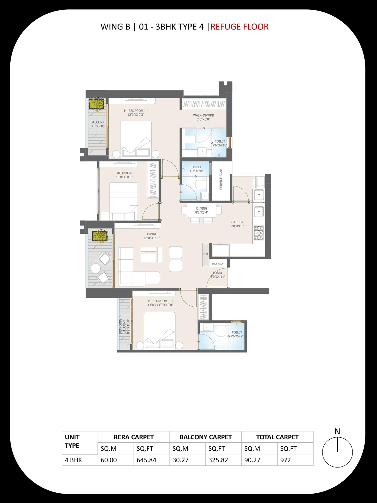 Binary Highness Unit plan - 972 sq.ft.