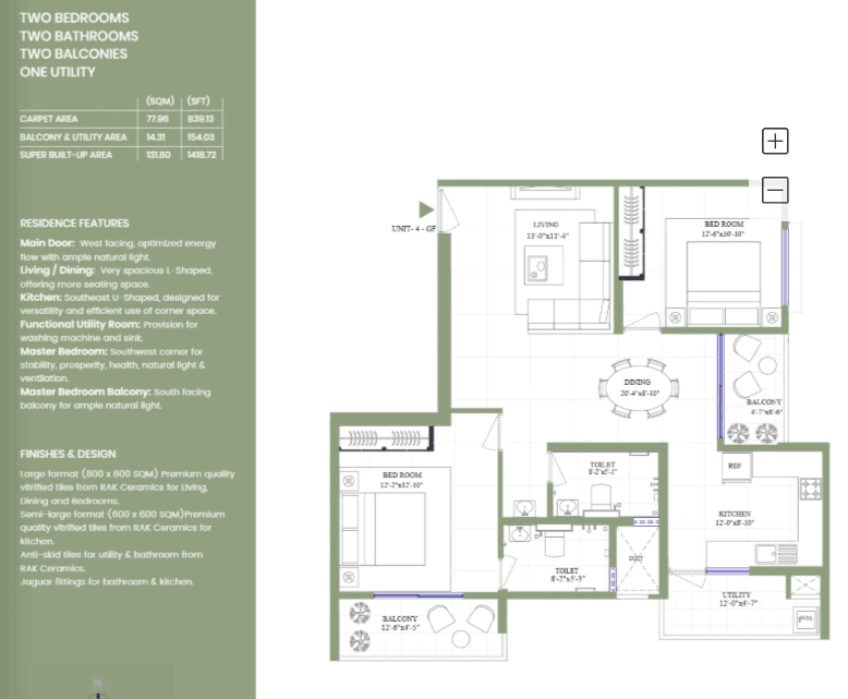 HM Scottsville Unit plan - 1063 sq.ft.