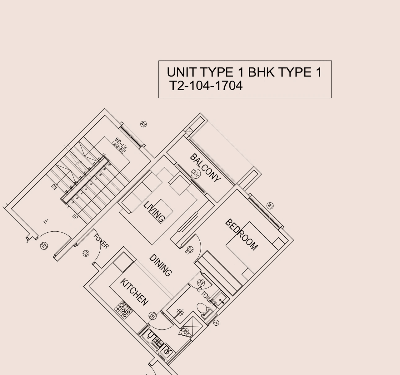 Ramky Fortuna Unit plan - 468 sq.ft.