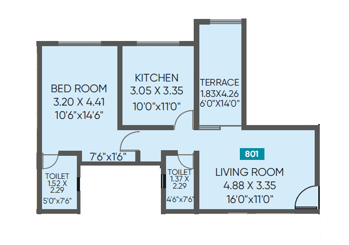 ARP River Crest Unit plan - 662 sq.ft.