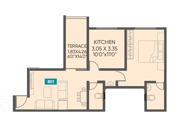 ARP River Crest Unit plan - 676 sq.ft.